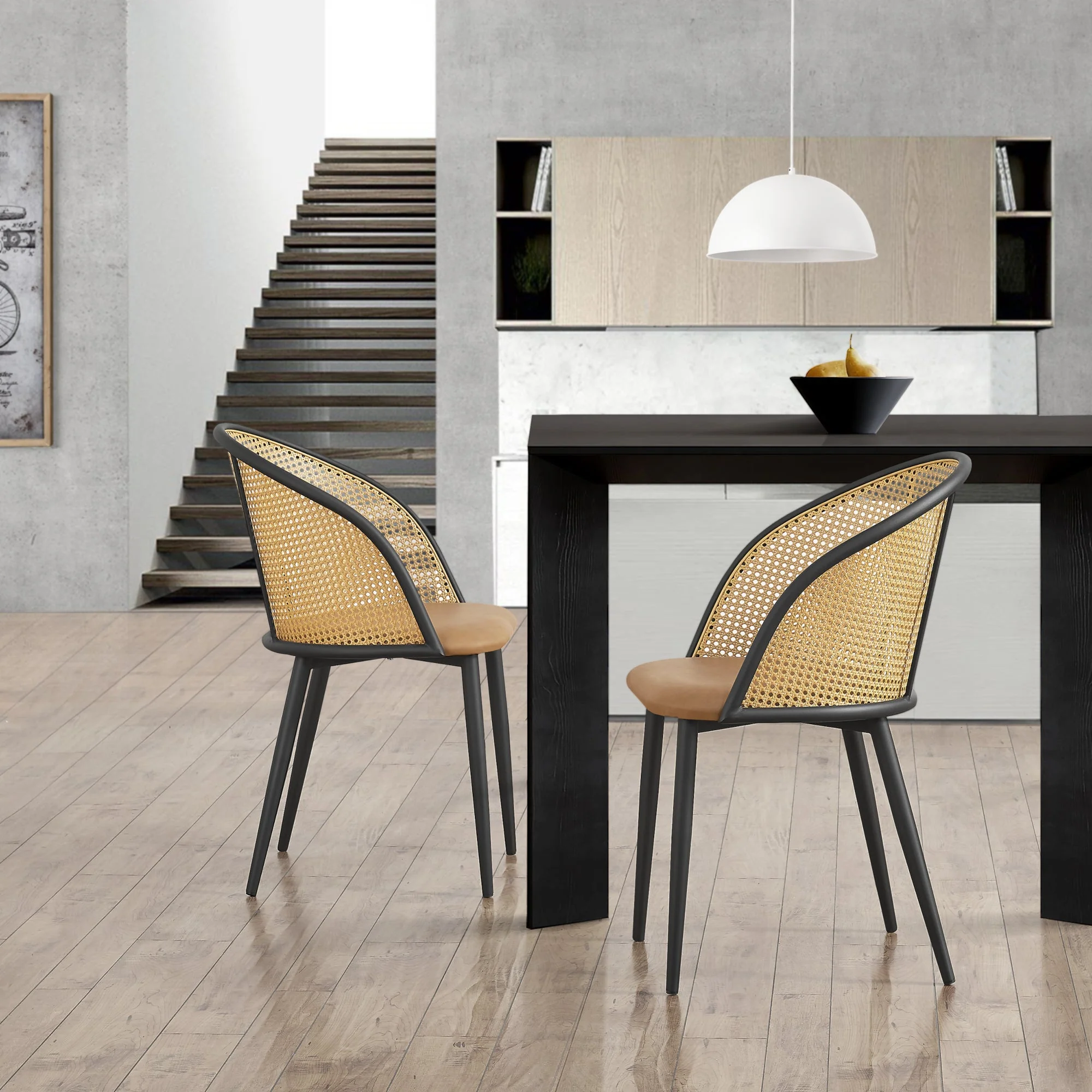 Esszimmerstuhl Gagnef 2er Set Braun / Schwarz [en.casa] - Image 2