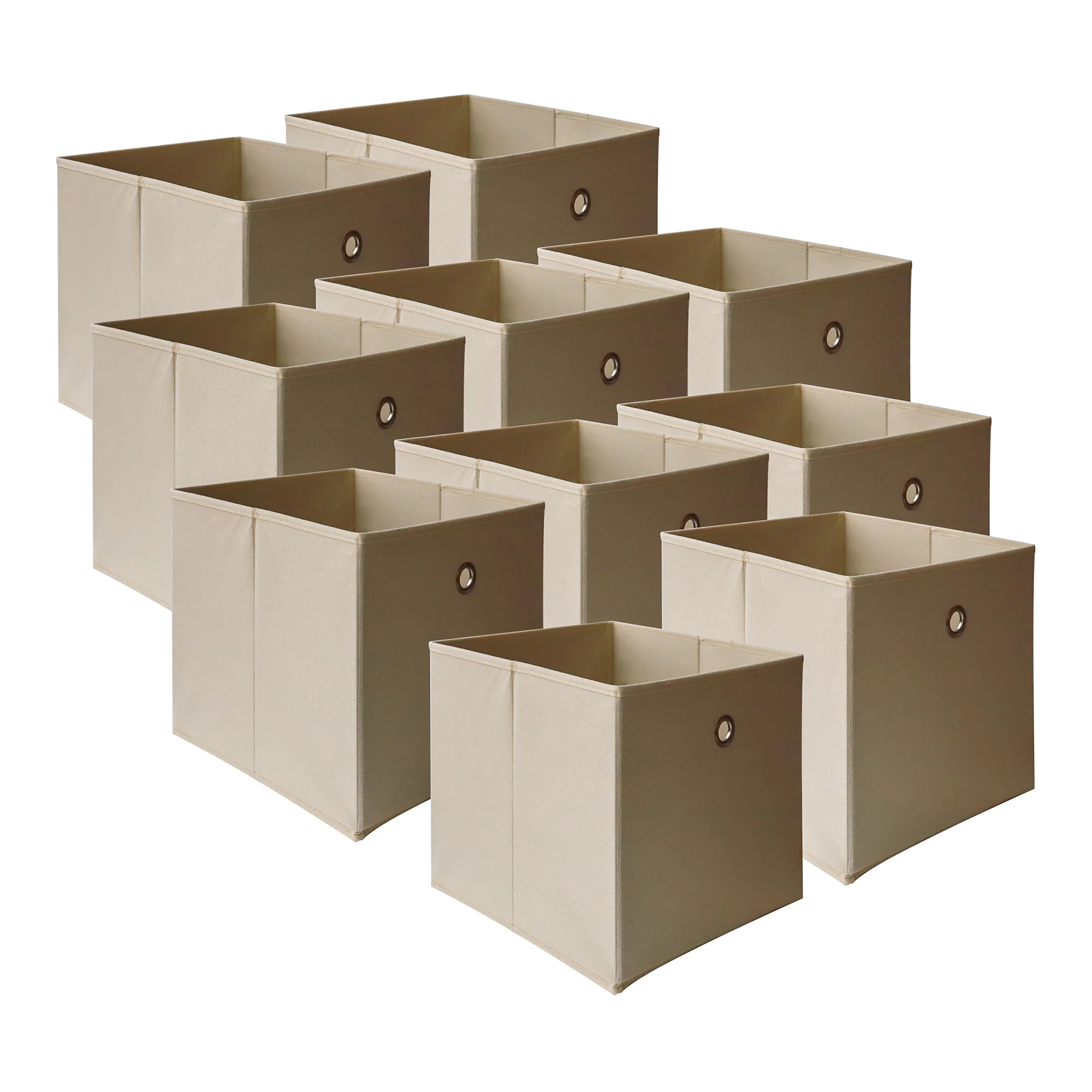 Faltbox 10er-Set 30x30x28 cm Vliesstoff versch. Farben en.casa - Image 2