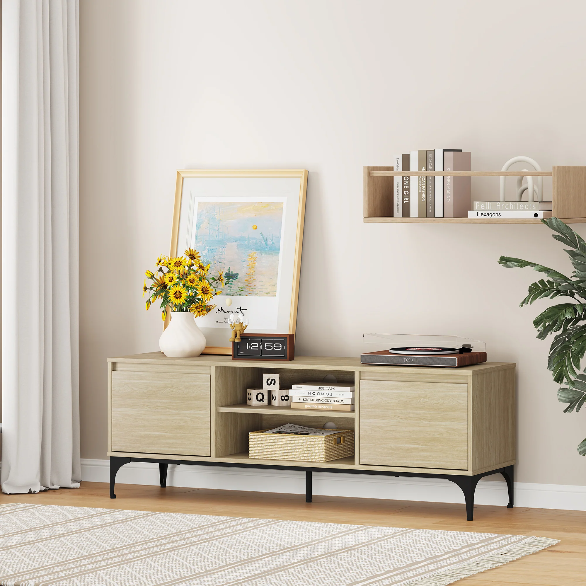 Fernsehschrank Kistiandi 140x40x50 cm [en.casa] - Image 3