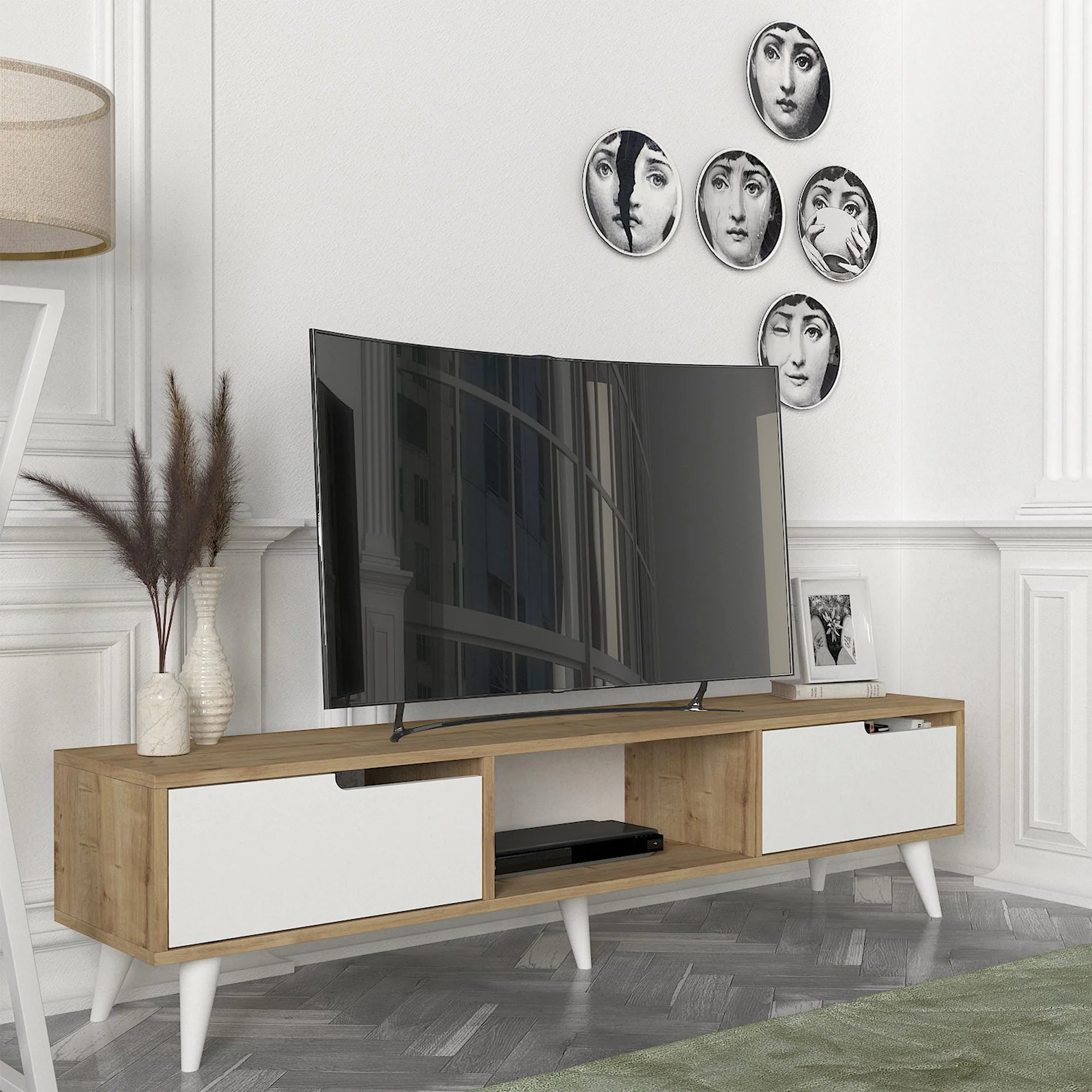 Fernsehschrank Kullila 160x35x40 cm [en.casa] - Image 4