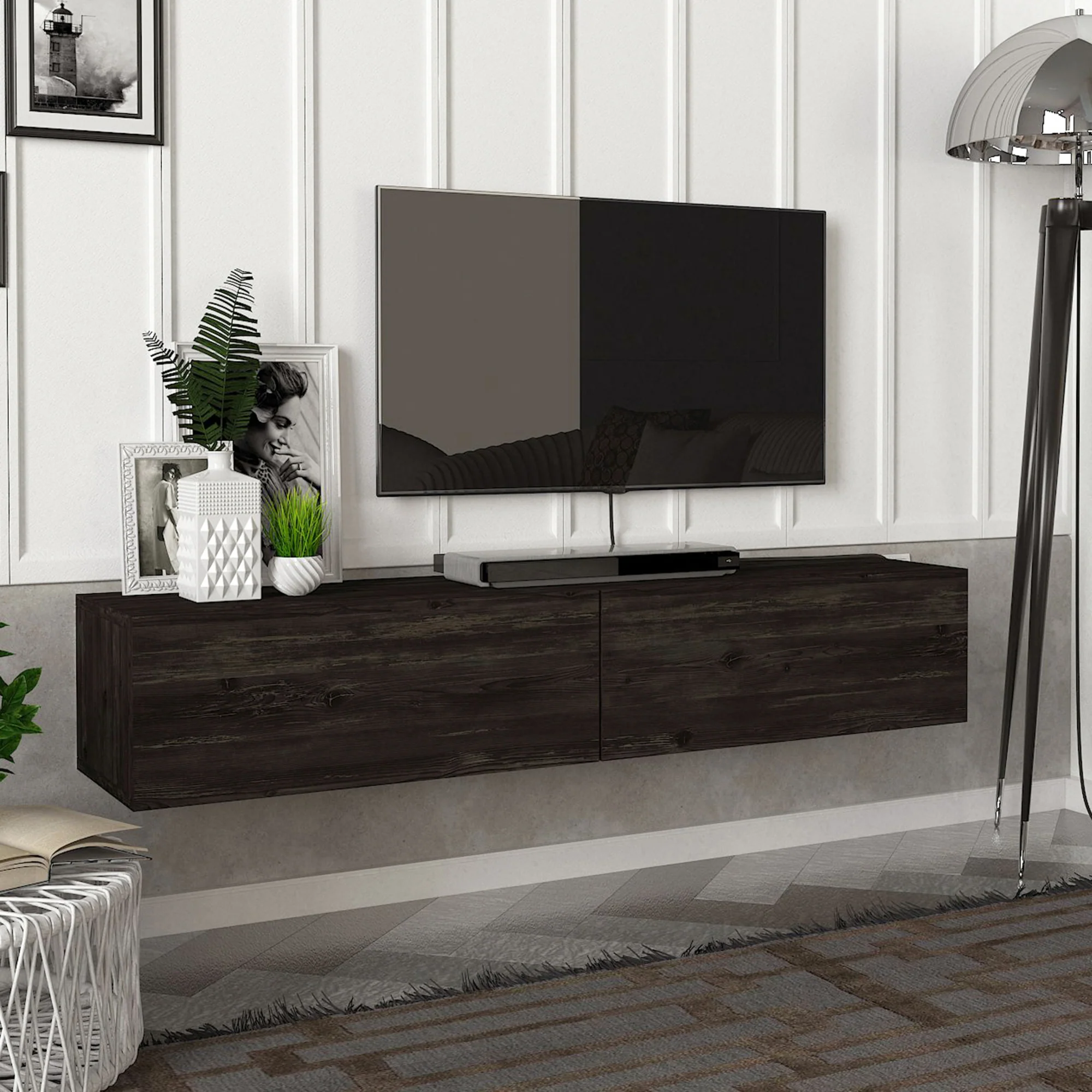 Fernsehschrank Toivakka 135x31x25cm in versch. Farben [en.casa] - Image 3