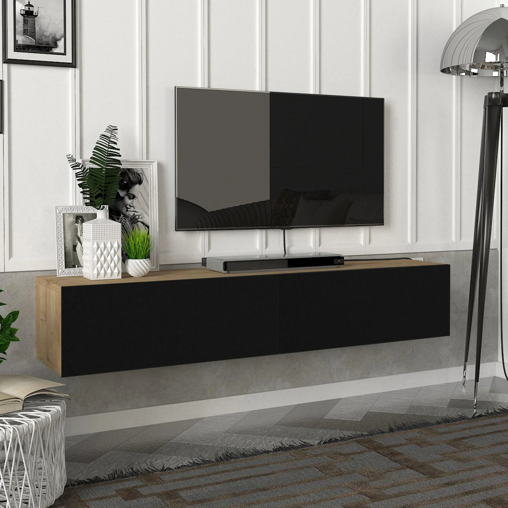 Fernsehschrank Toivakka 135x31x25cm in versch. Farben [en.casa] - Image 4