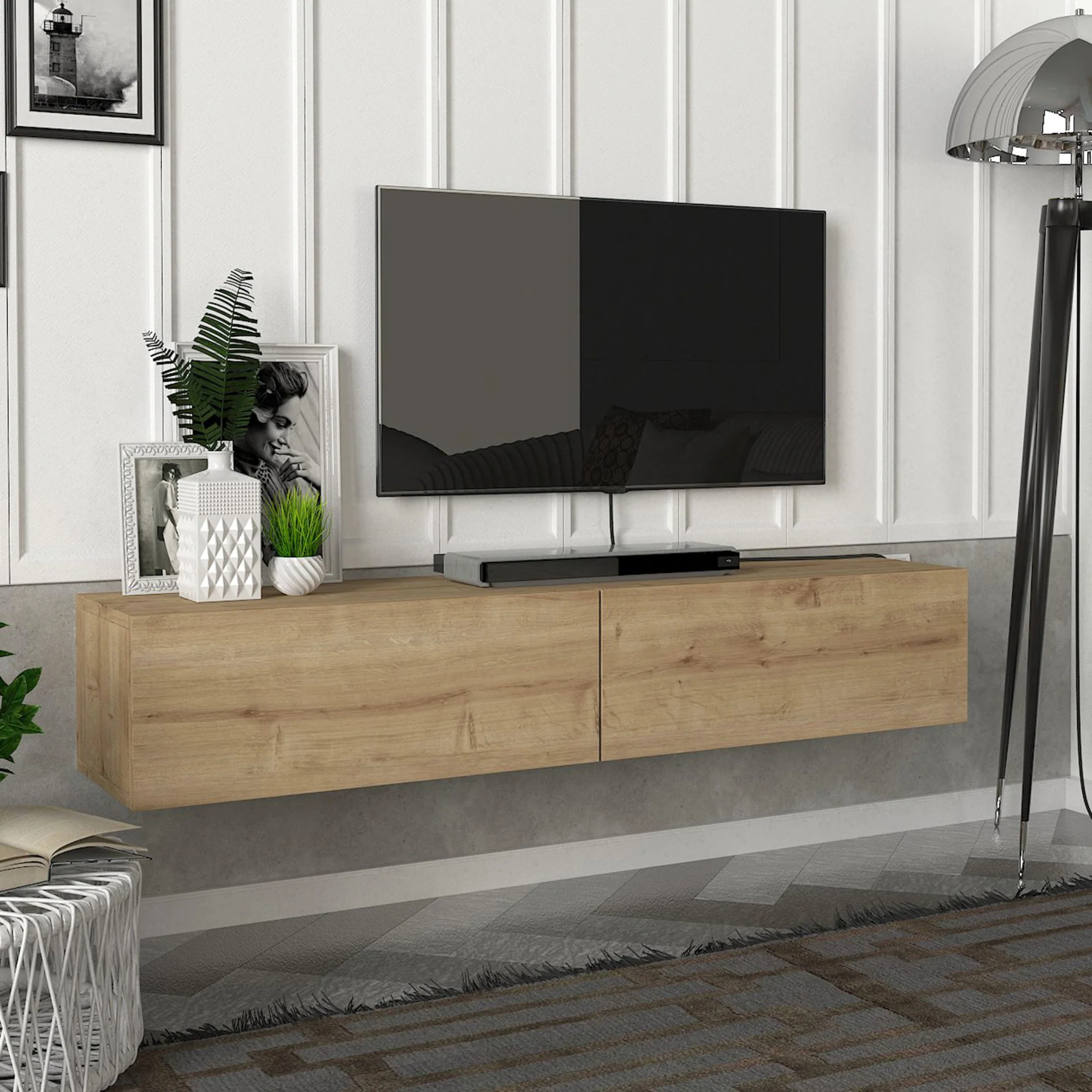 Fernsehschrank Toivakka 135x31x25cm in versch. Farben [en.casa] - Image 6