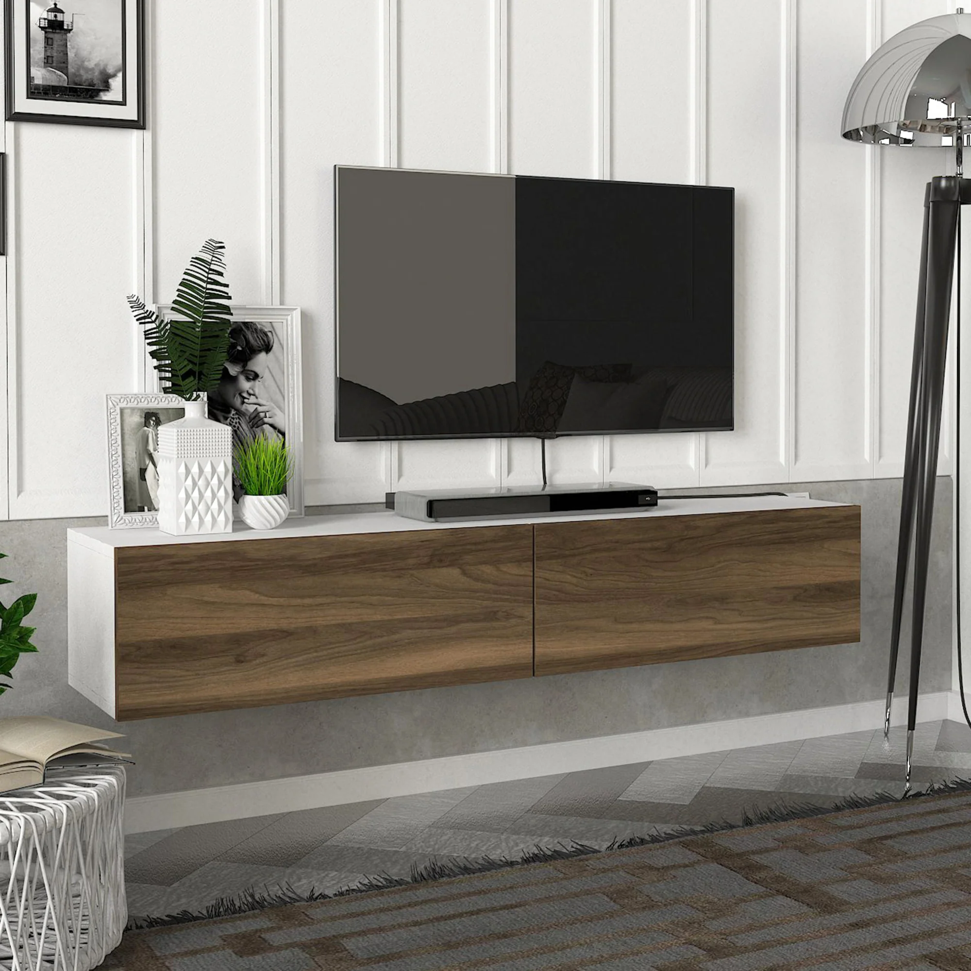 Fernsehschrank Toivakka 135x31x25cm in versch. Farben [en.casa] - Image 7