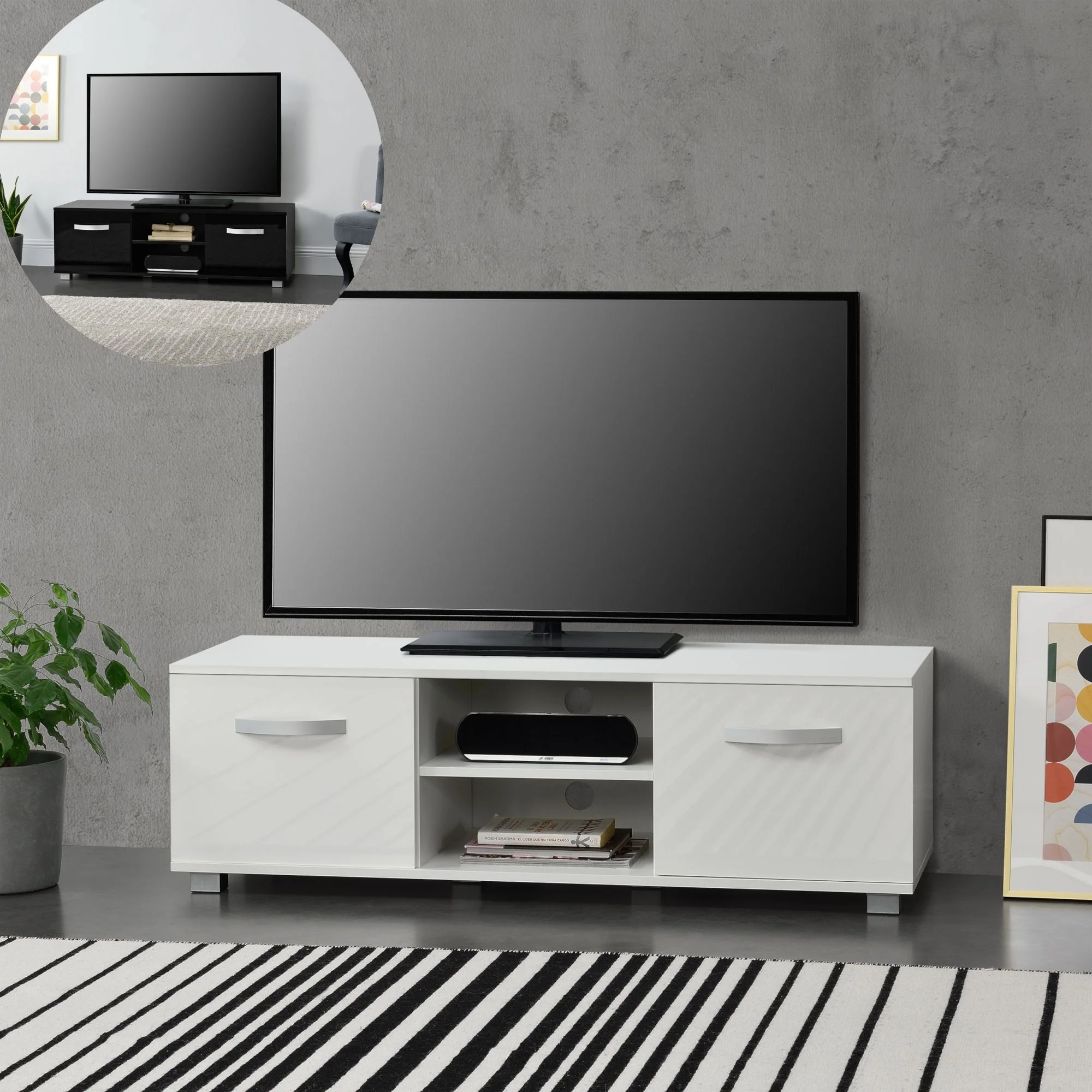 Fernsehtisch Laugar 120x40x38 cm in versch. Farben en.casa