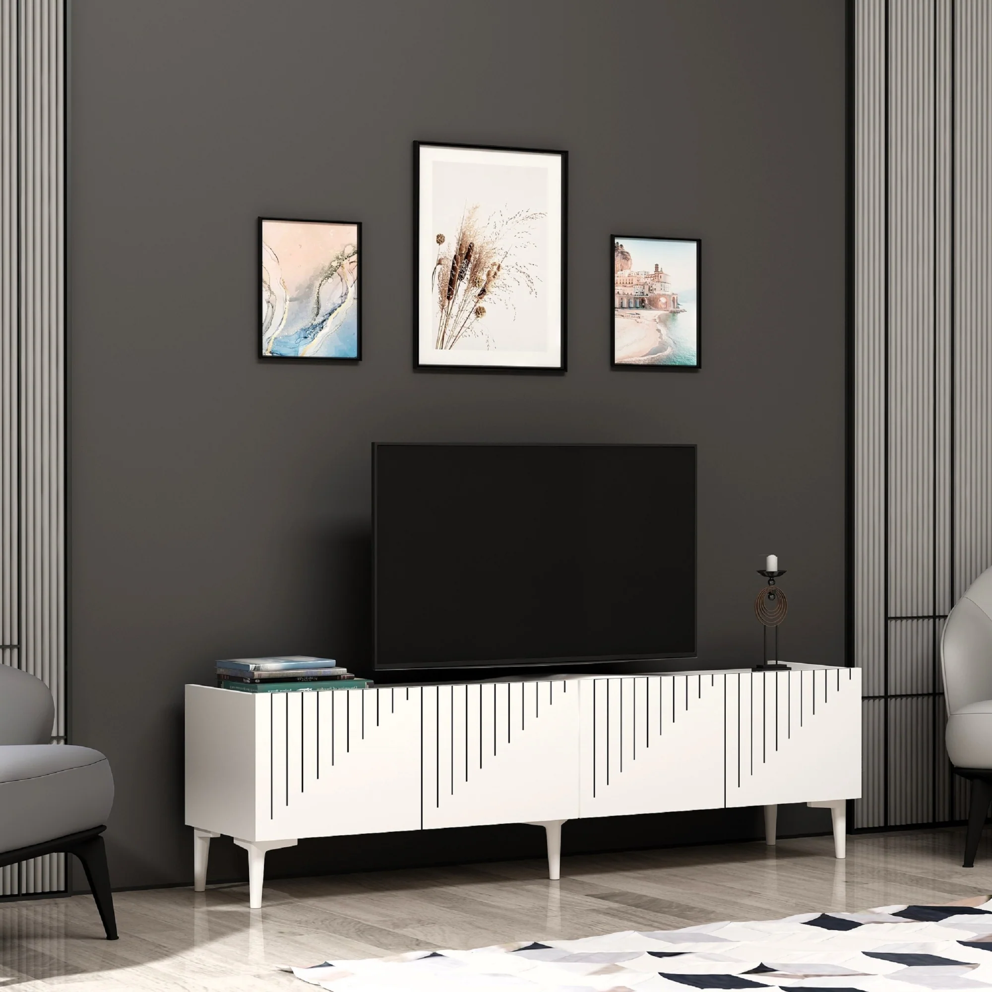 Fernsehtisch Oppdal 154x37x45cm [en.casa] - Image 5