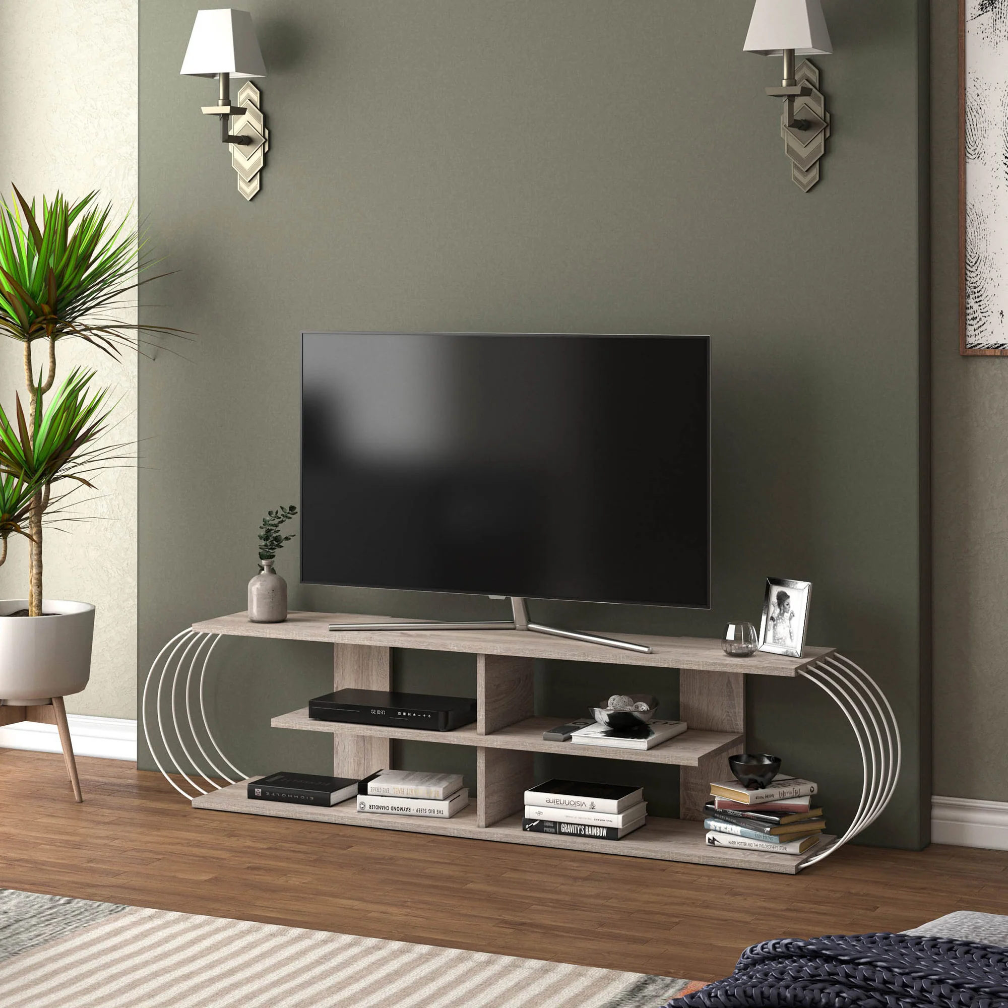 Fernsehtisch Robertsfors 180/172/160cm in versch. Farben [en.casa] - Image 3