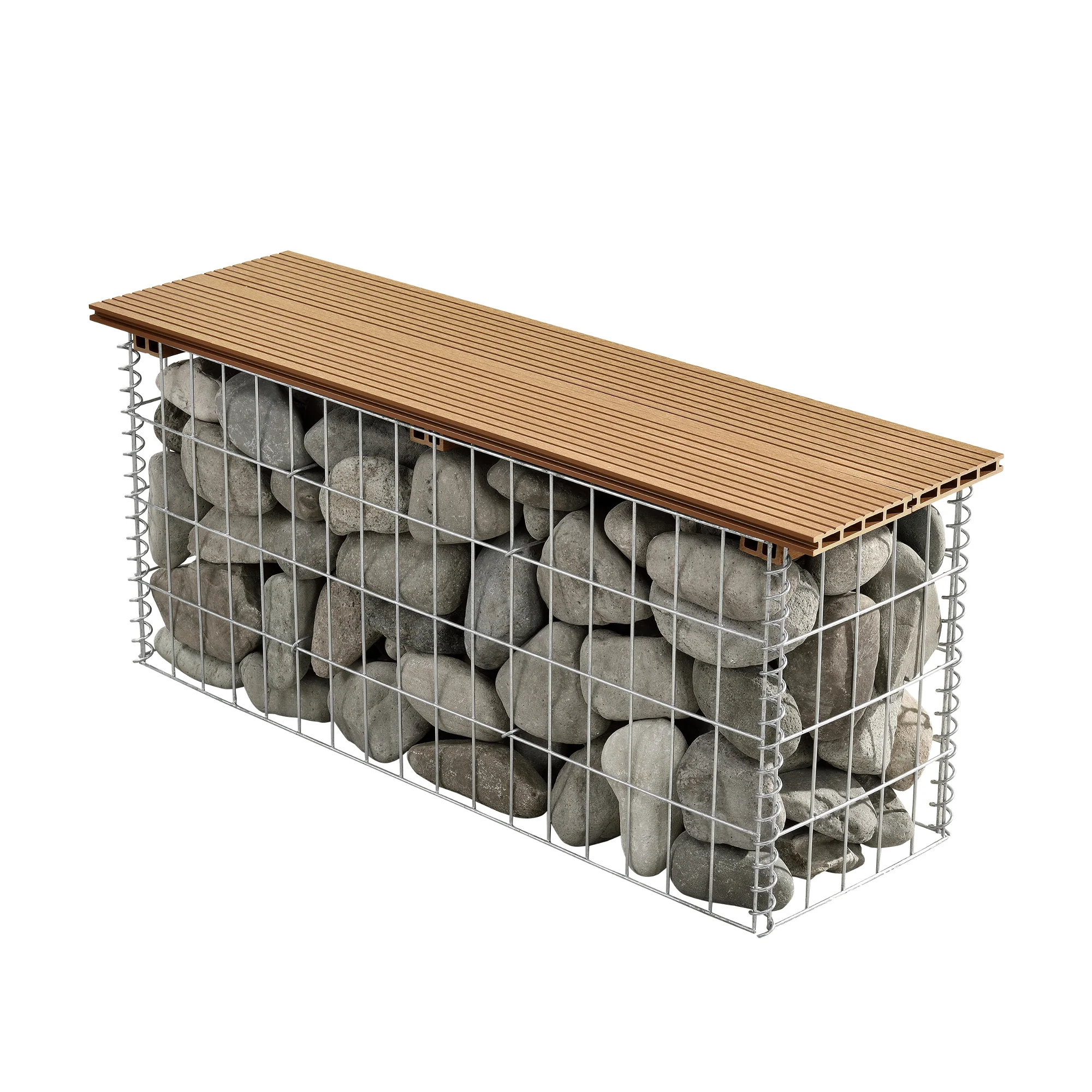 Gabionenbank Friesland WPC 100x45x30 cm in verschiedenen Farben pro.tec
