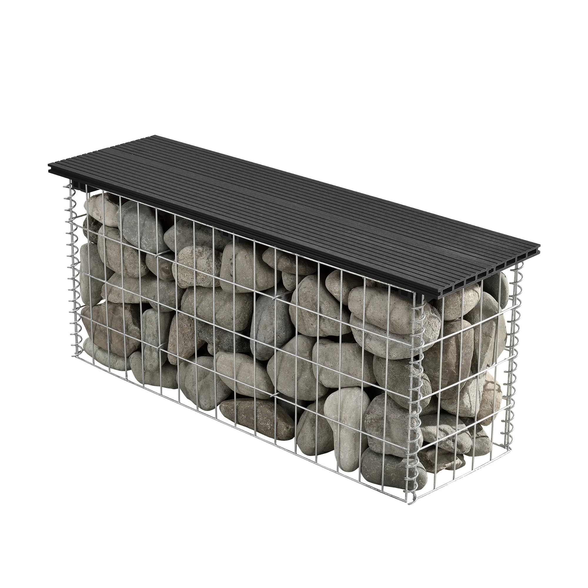 Gabionenbank Friesland WPC 100x45x30 cm in verschiedenen Farben pro.tec - Image 2