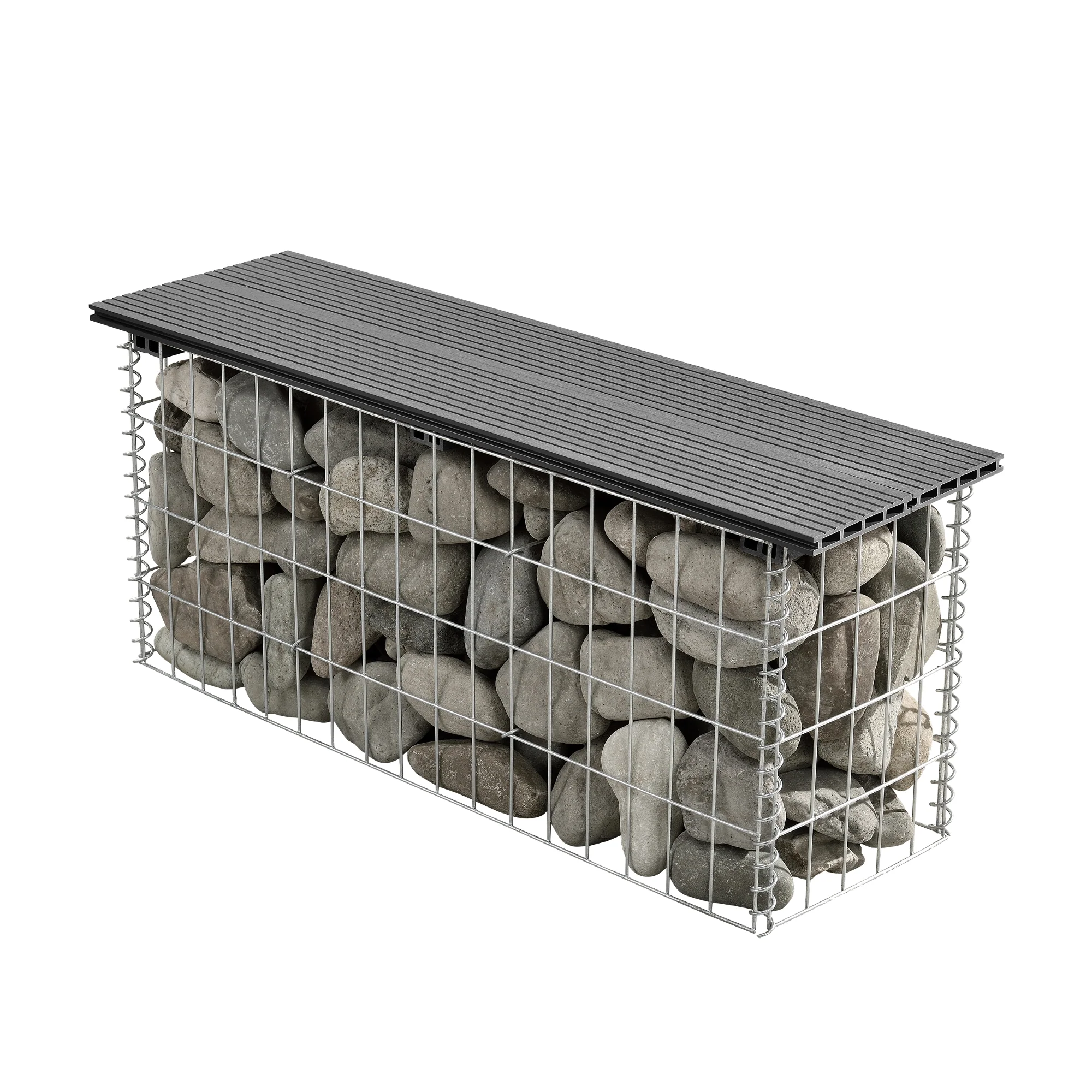 Gabionenbank Friesland WPC 100x45x30 cm in verschiedenen Farben pro.tec - Image 3