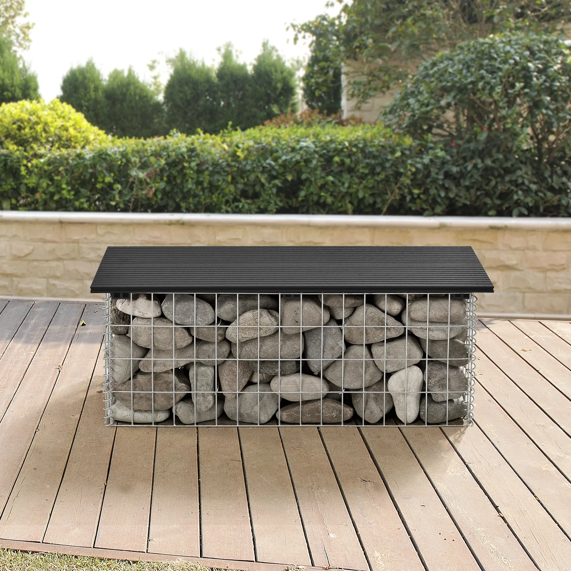 Gabionenbank Friesland WPC 100x45x30 cm in verschiedenen Farben pro.tec - Image 5