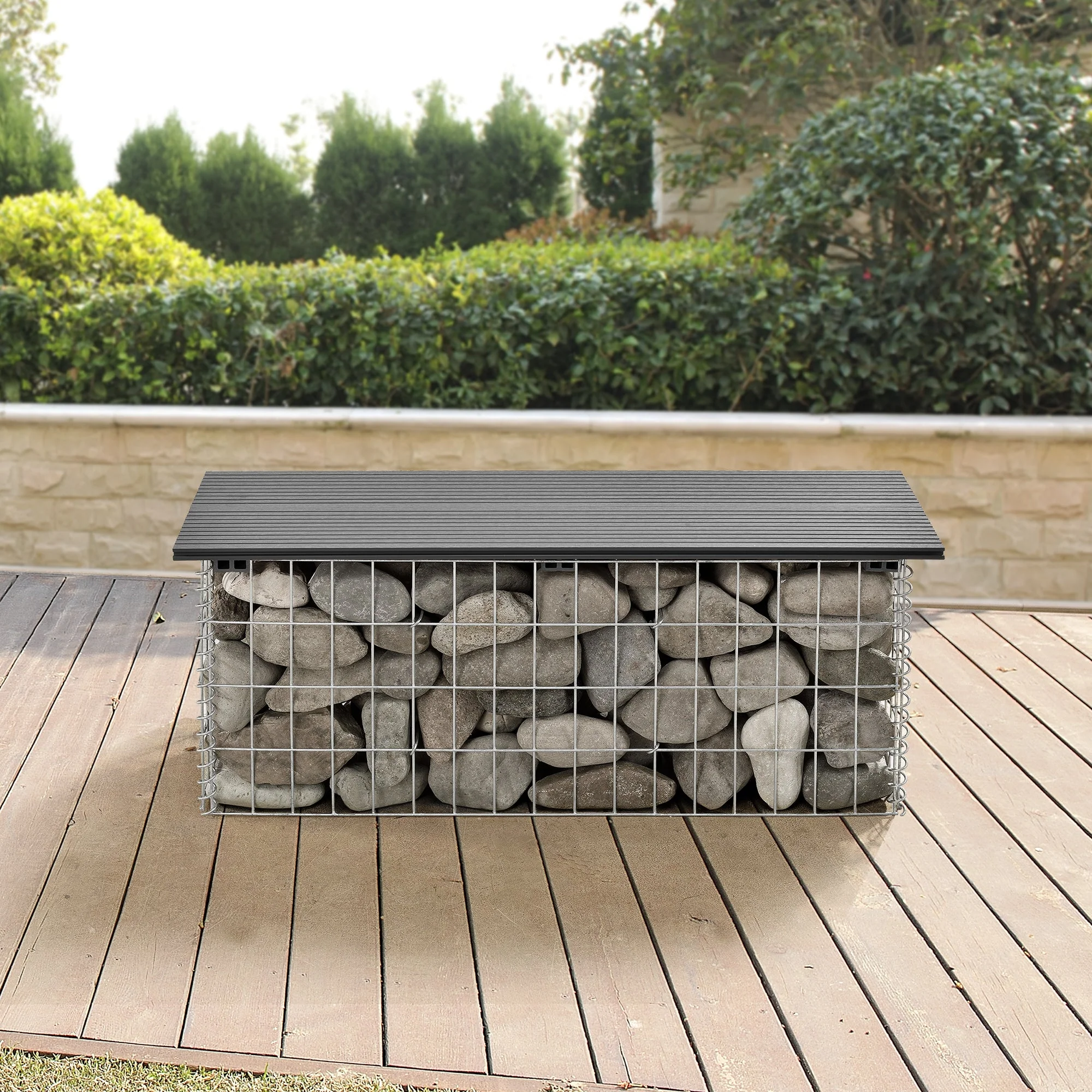 Gabionenbank Friesland WPC 100x45x30 cm in verschiedenen Farben pro.tec - Image 6