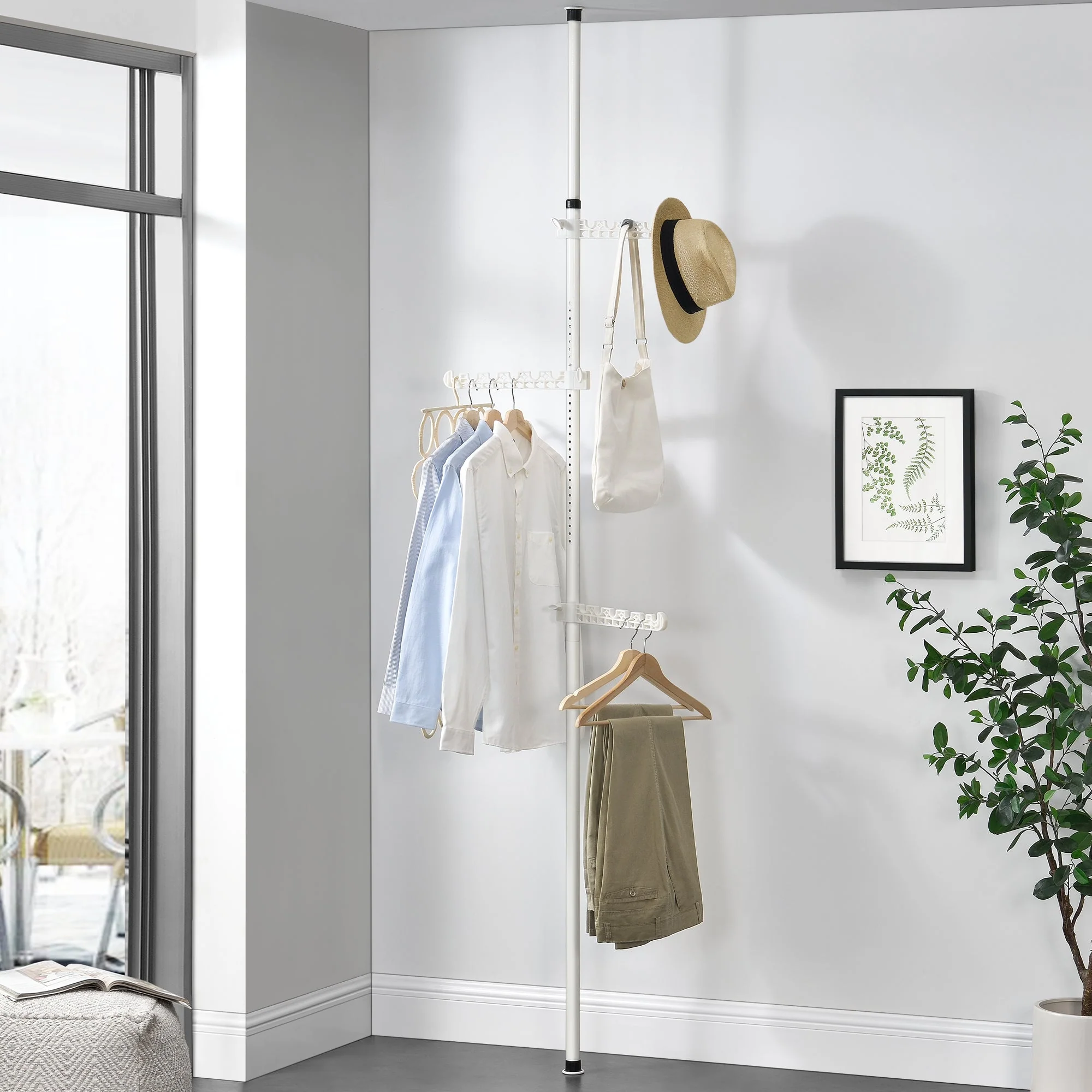 Garderobenhalter Havneby Teleskopgarderobe mit Kleiderstange en.casa - Image 2