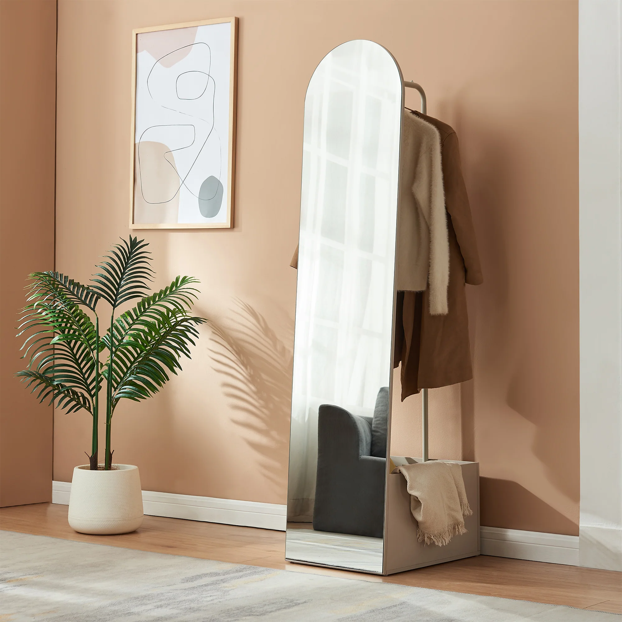 Garderobenspiegel 2-in-1 Kuonta 165x40x51 cm [en.casa] - Image 2