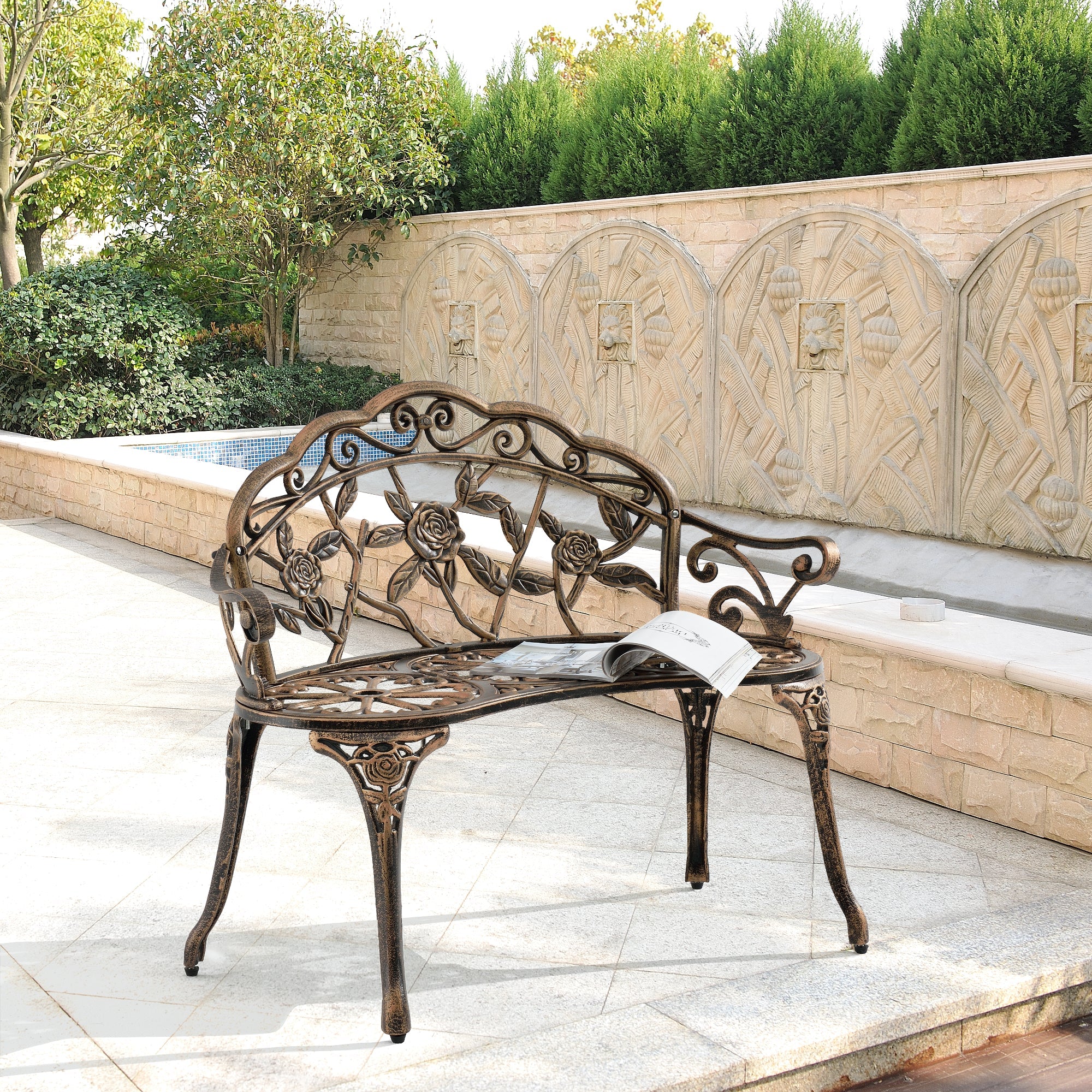 Gartenbank Monfalcone Gusseisen im Antik-Design [casa.pro] - Image 5