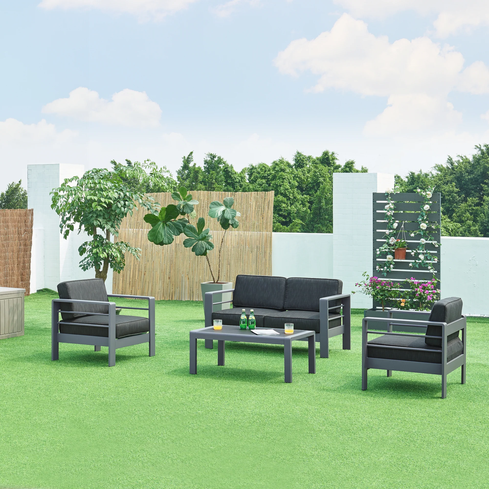 Gartenmöbelset Avise 4-tlg. Aluminium [casa.pro]