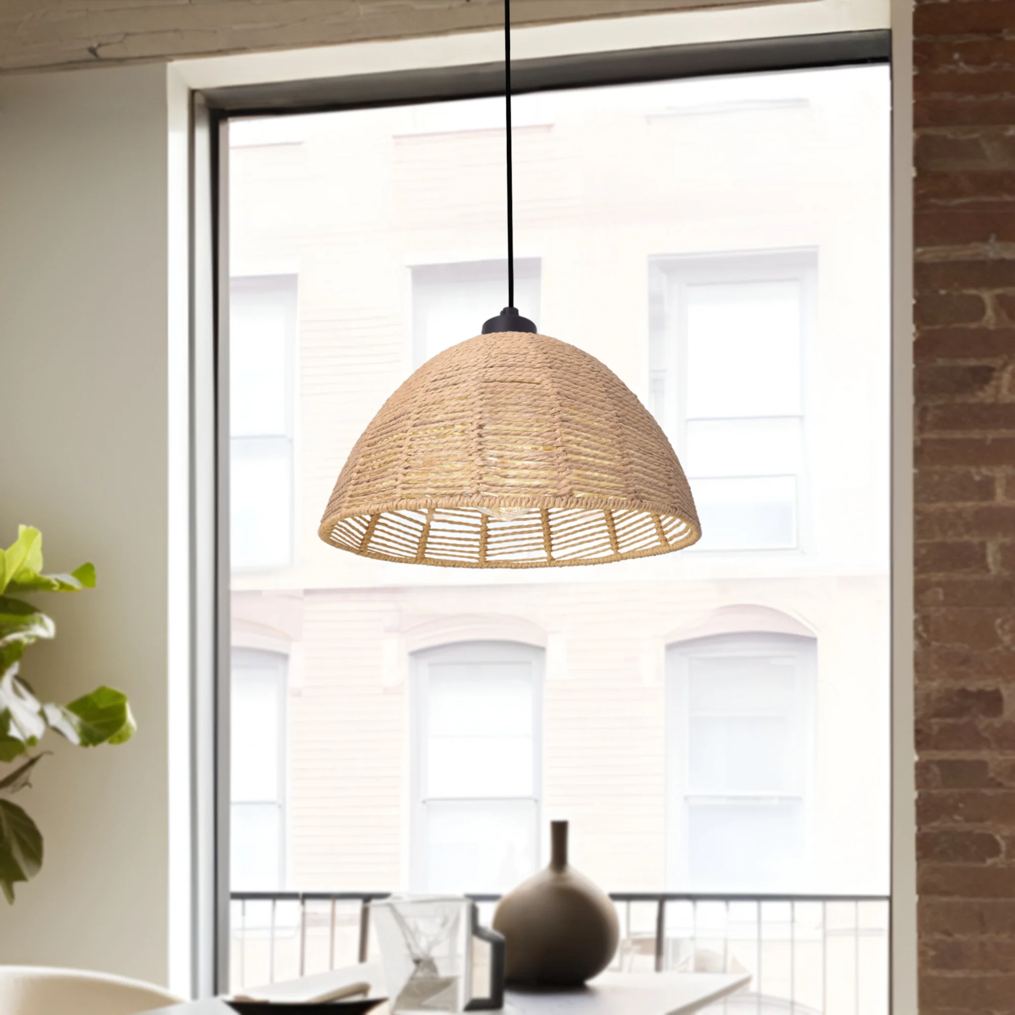 Hängeleuchte Romsey Metall+Rattan [lux.pro]