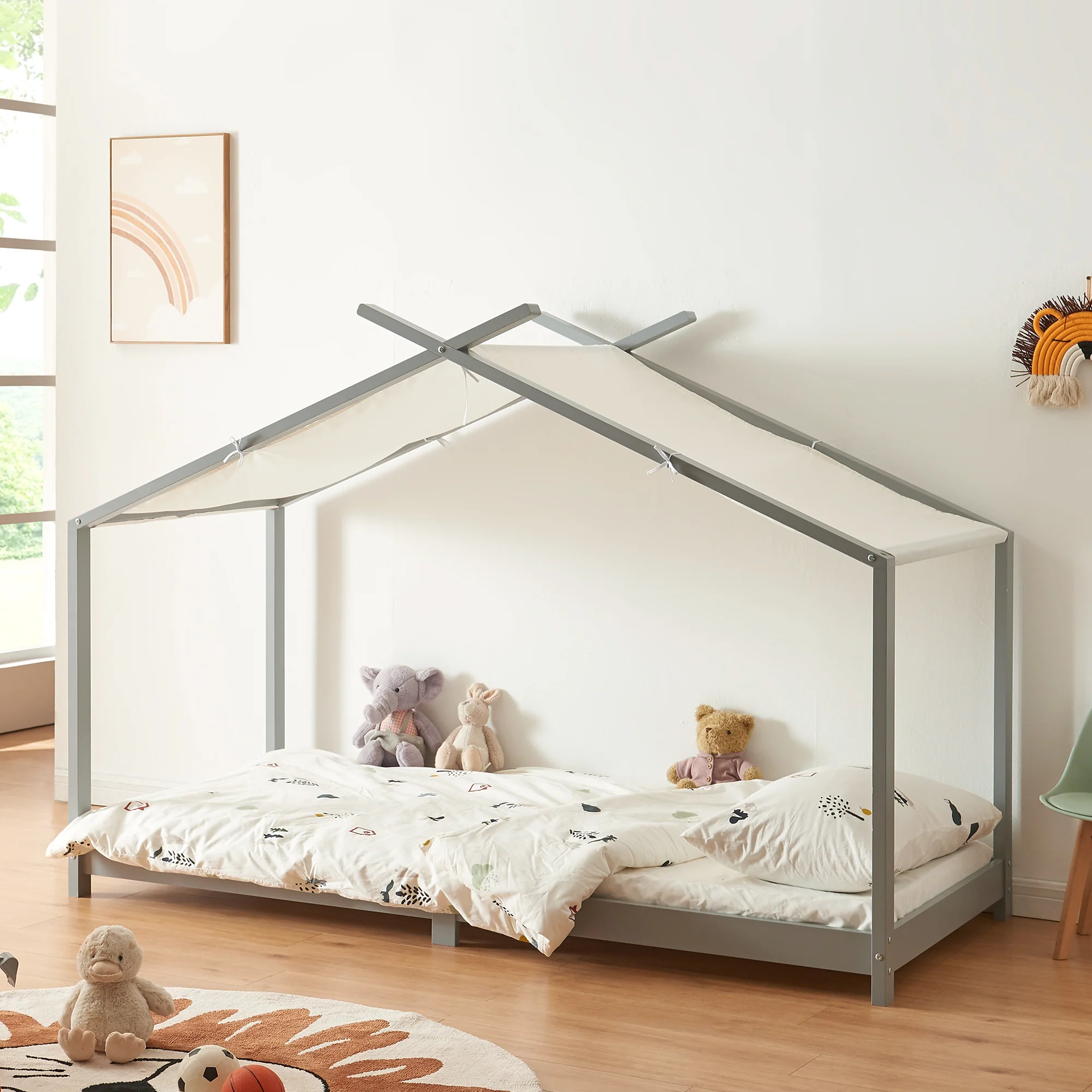 Hausbett Kinderbett Brome aus Holz 90x200 cm mit Lattenrost [en.casa] - Image 4