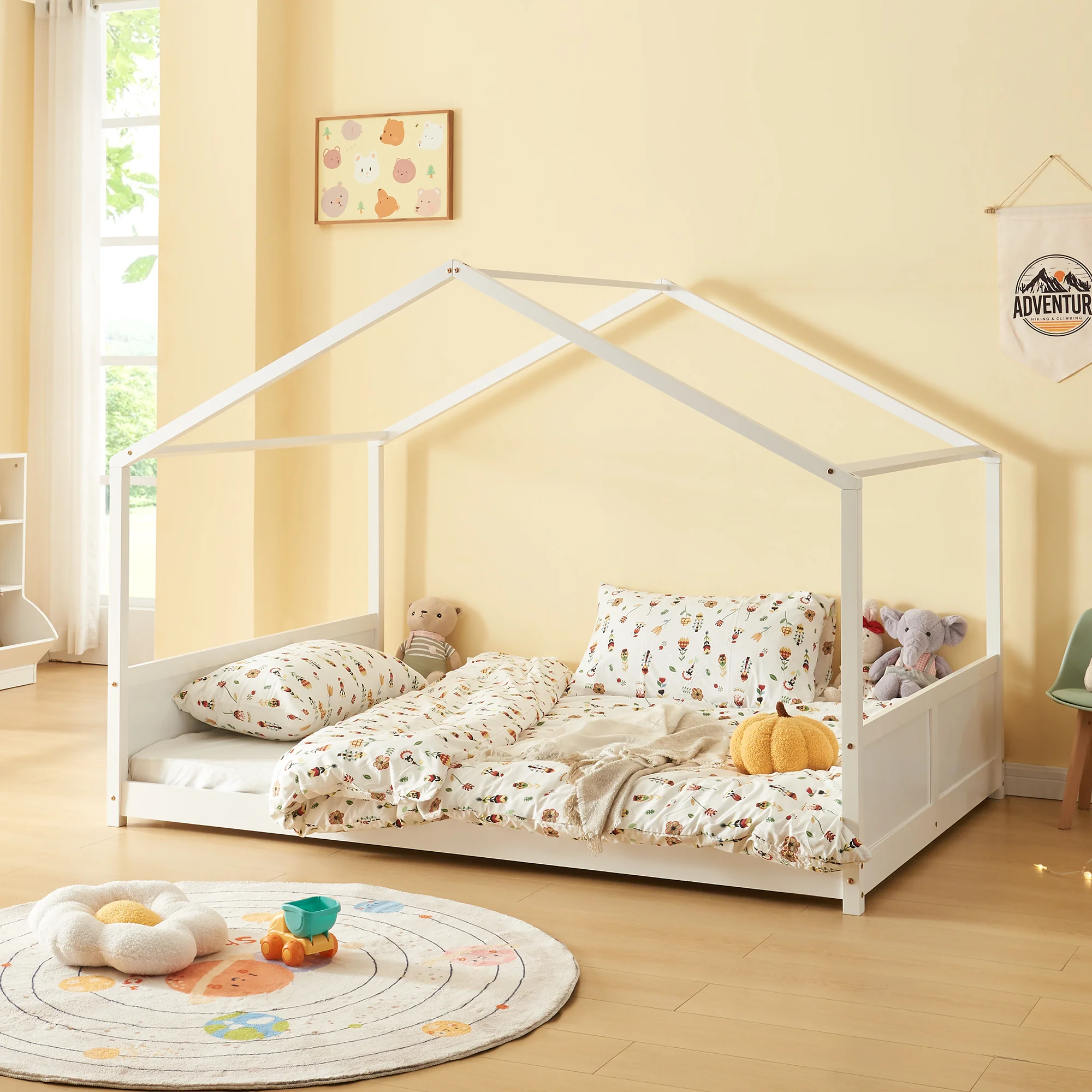 Hausbett Simo Kiefernholz Weiß [en.casa] - Image 3