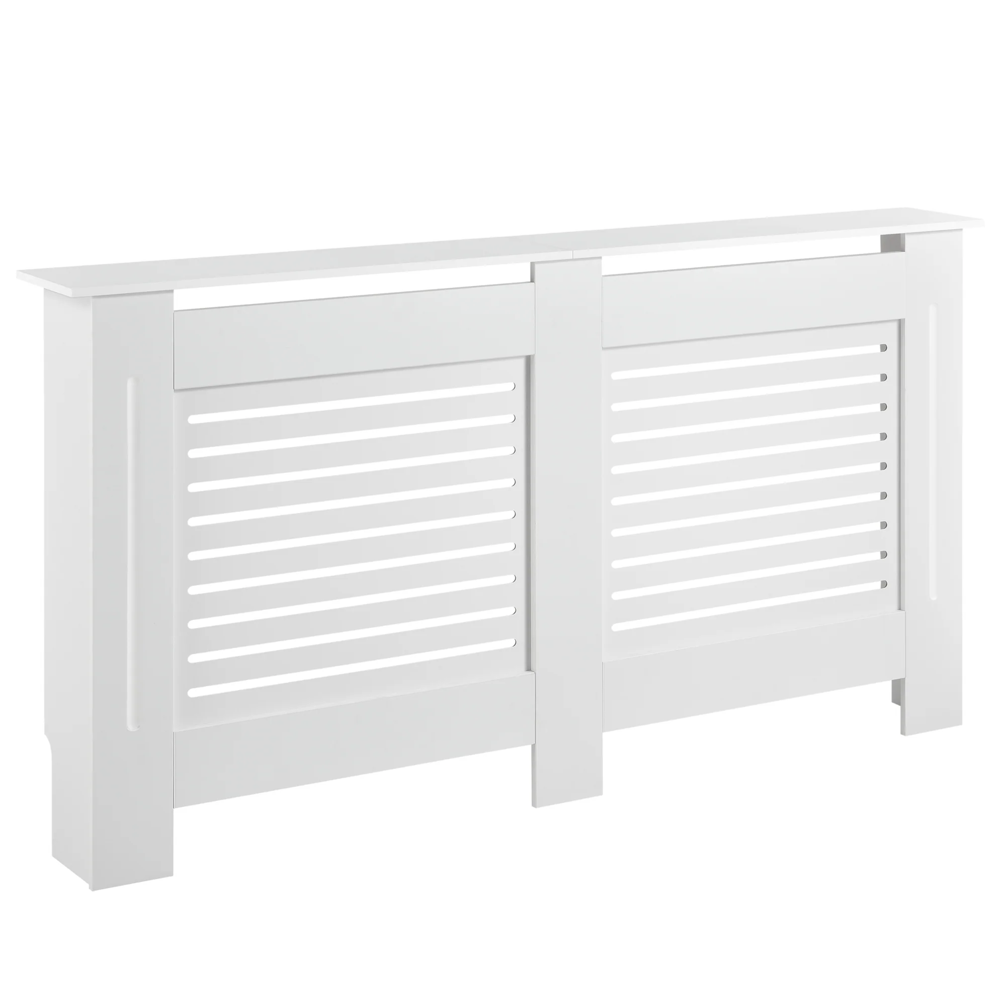 Heizkörperverkleidung Charleston mit Ablage Lamellenoptik Weiß en.casa - Image 3