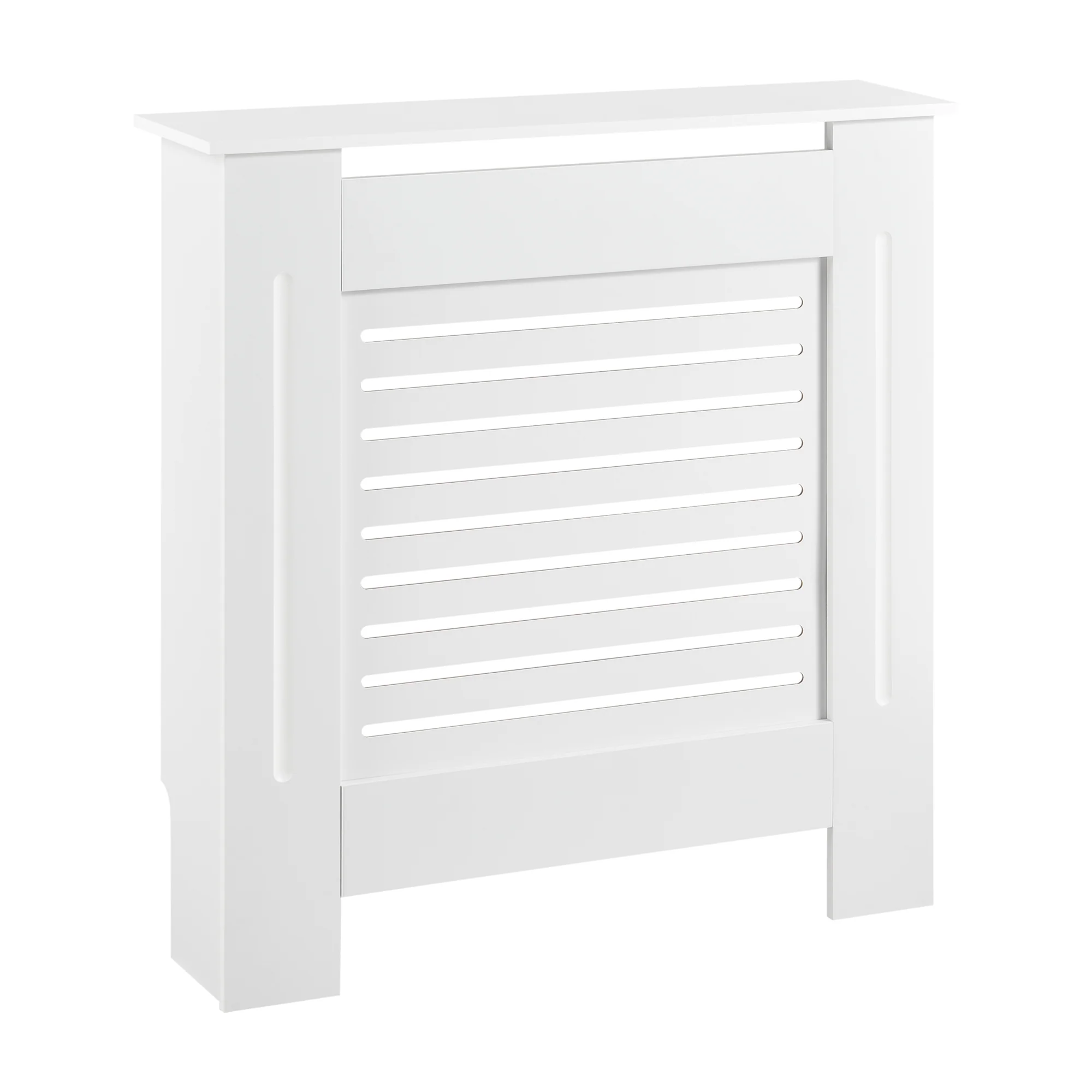 Heizkörperverkleidung Charleston mit Ablage Lamellenoptik Weiß en.casa - Image 4