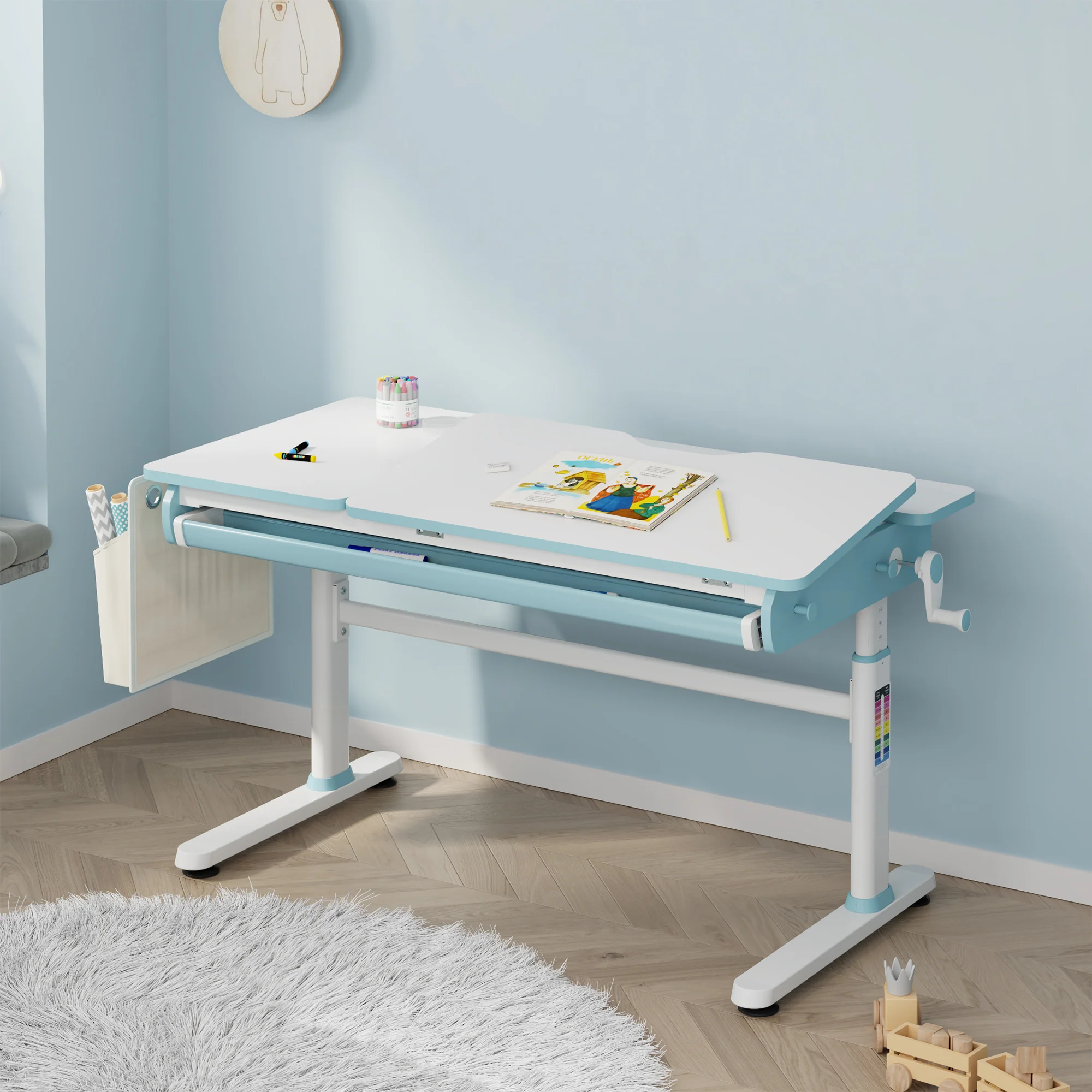 Höhenverstellbarer Kinderschreibtisch Kuosa [en.casa] - Image 2