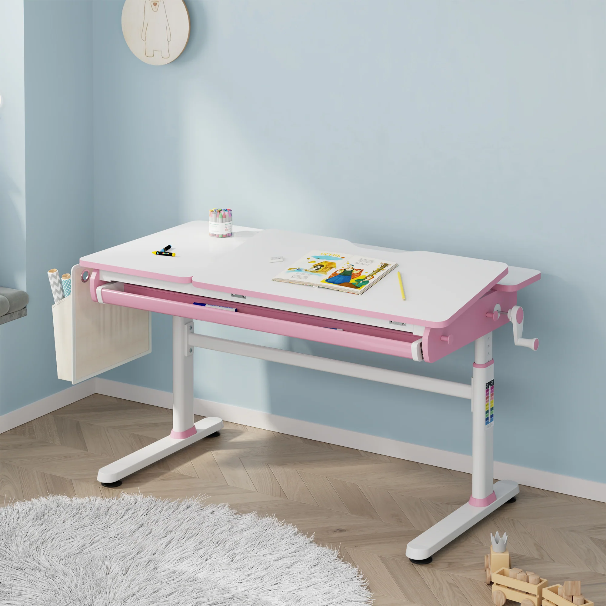 Höhenverstellbarer Kinderschreibtisch Kuosa [en.casa] - Image 3