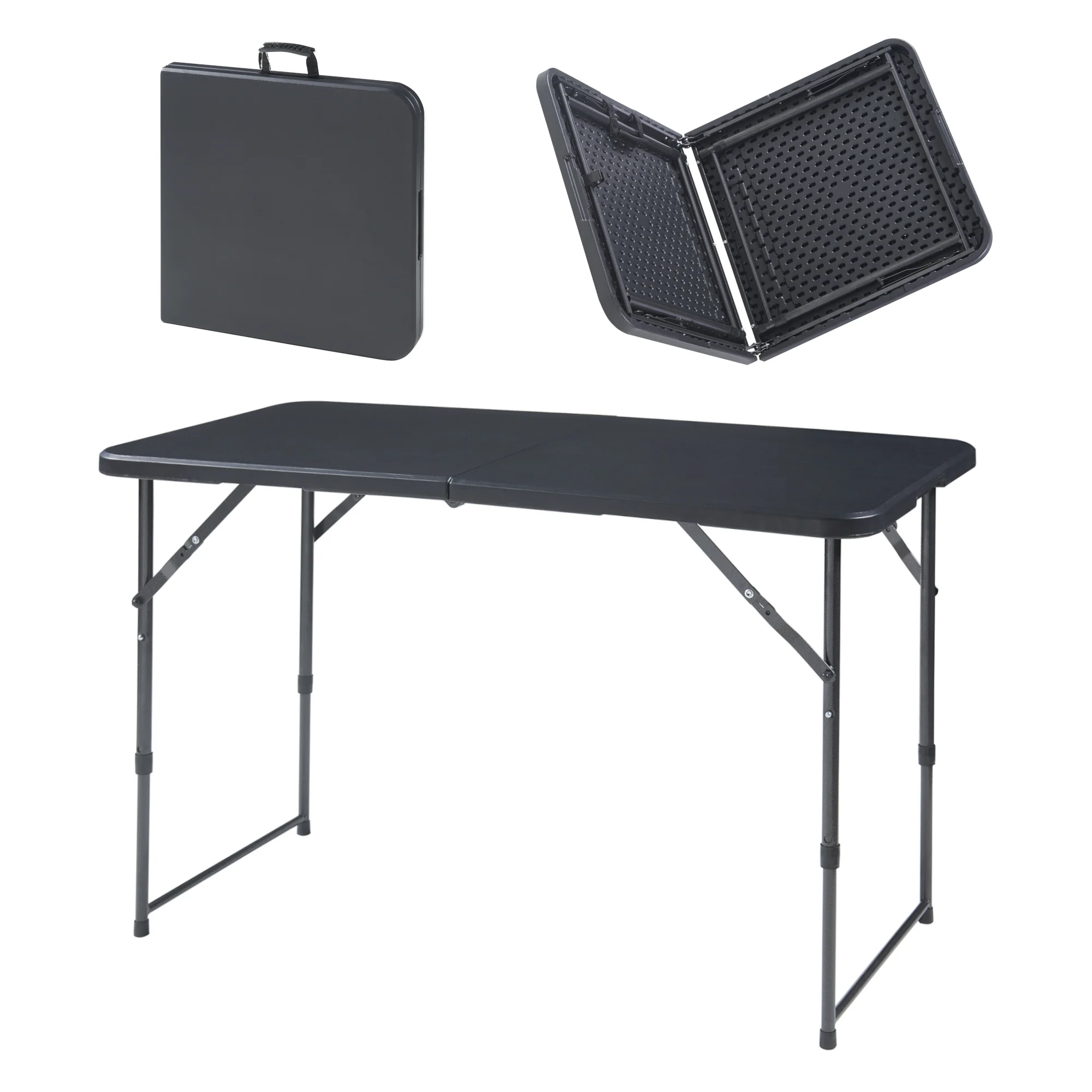 Höhenverstellbarer Klapptisch Adelfia 120x60cm [en.casa] - Image 3
