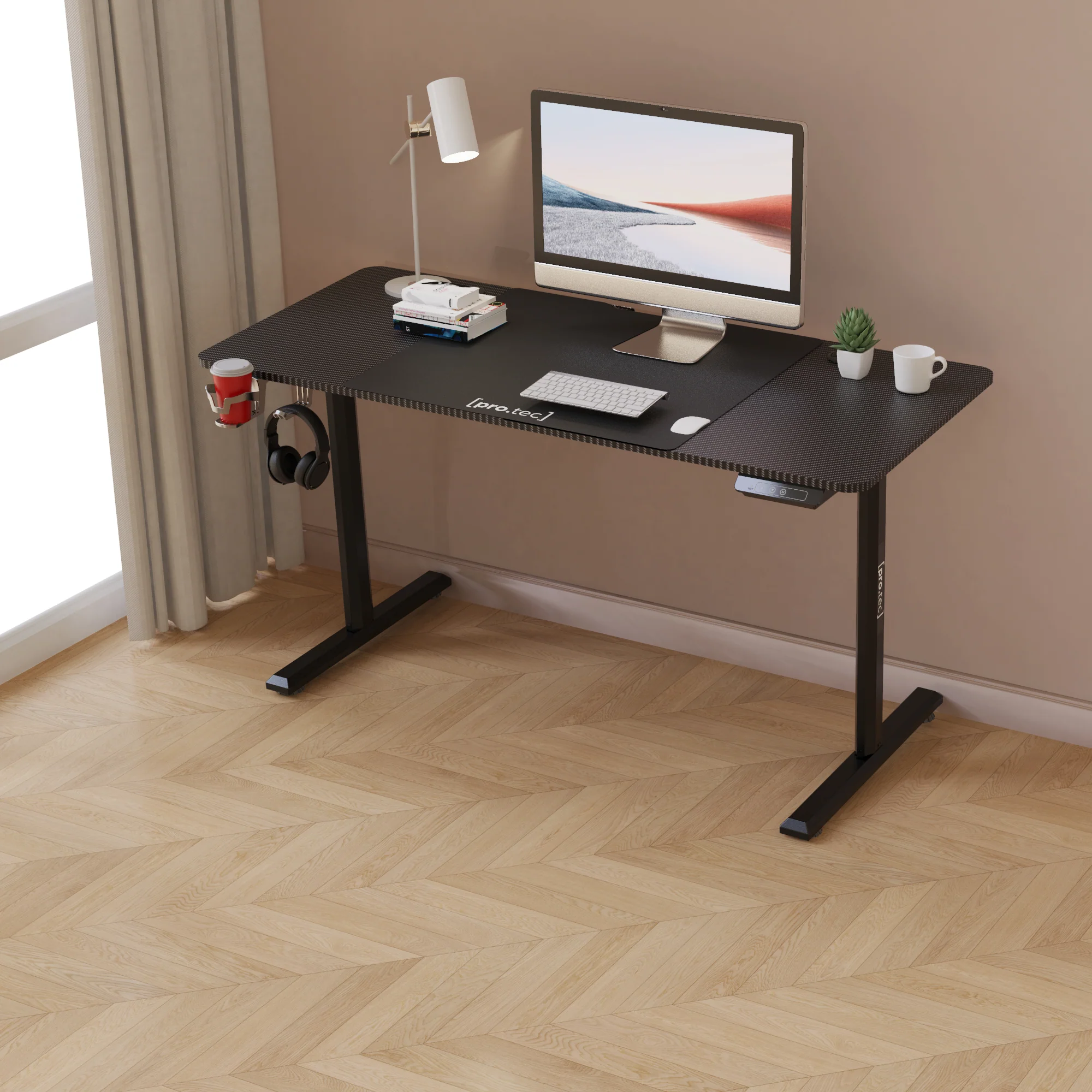 Höhenverstellbarer Tisch Hayward 140x60 cm in versch. Farben [pro.tec] - Image 3