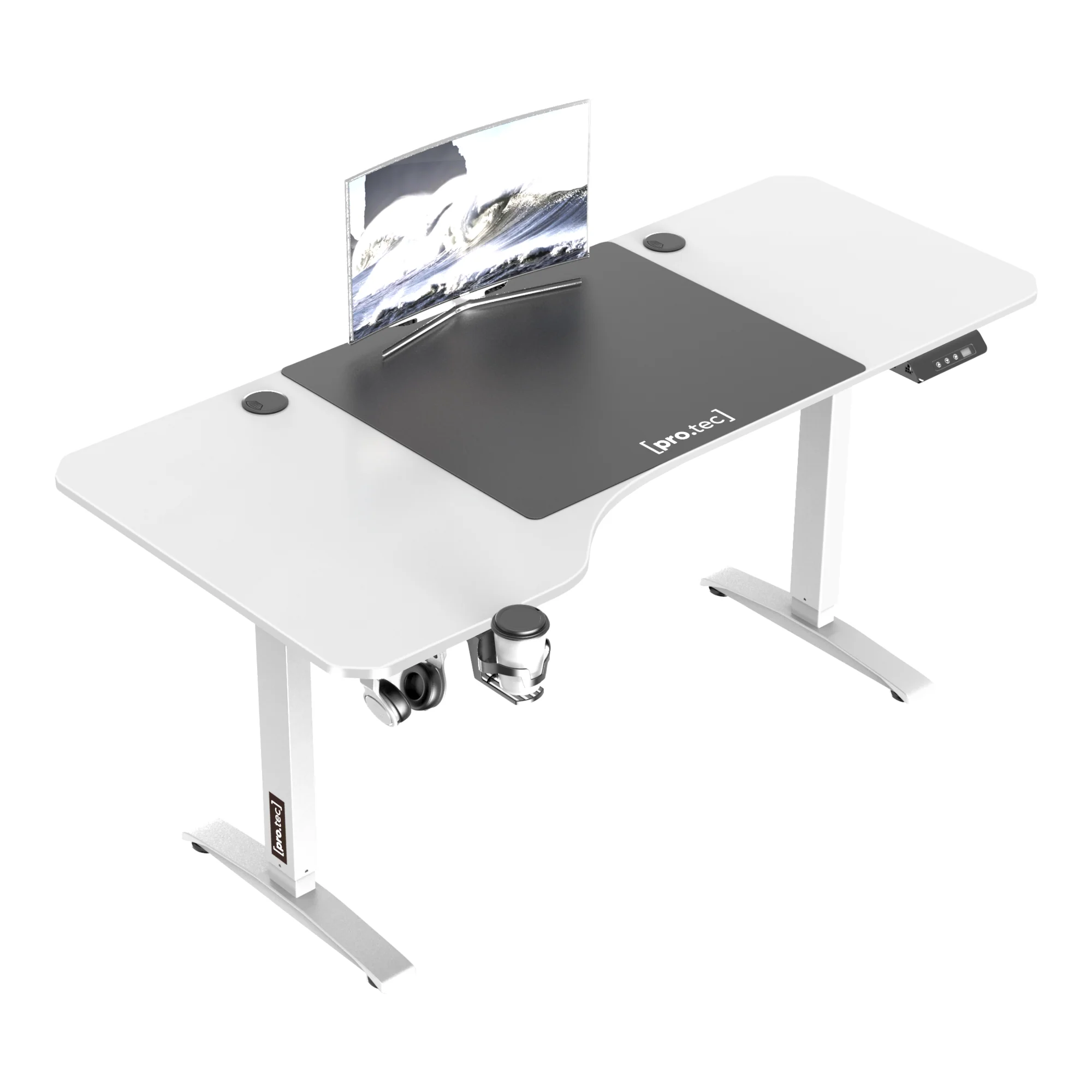 Höhenverstellbarer Tisch Oxnard elektrisch 160x75cm in versch. Farben [pro.tec] - Image 3