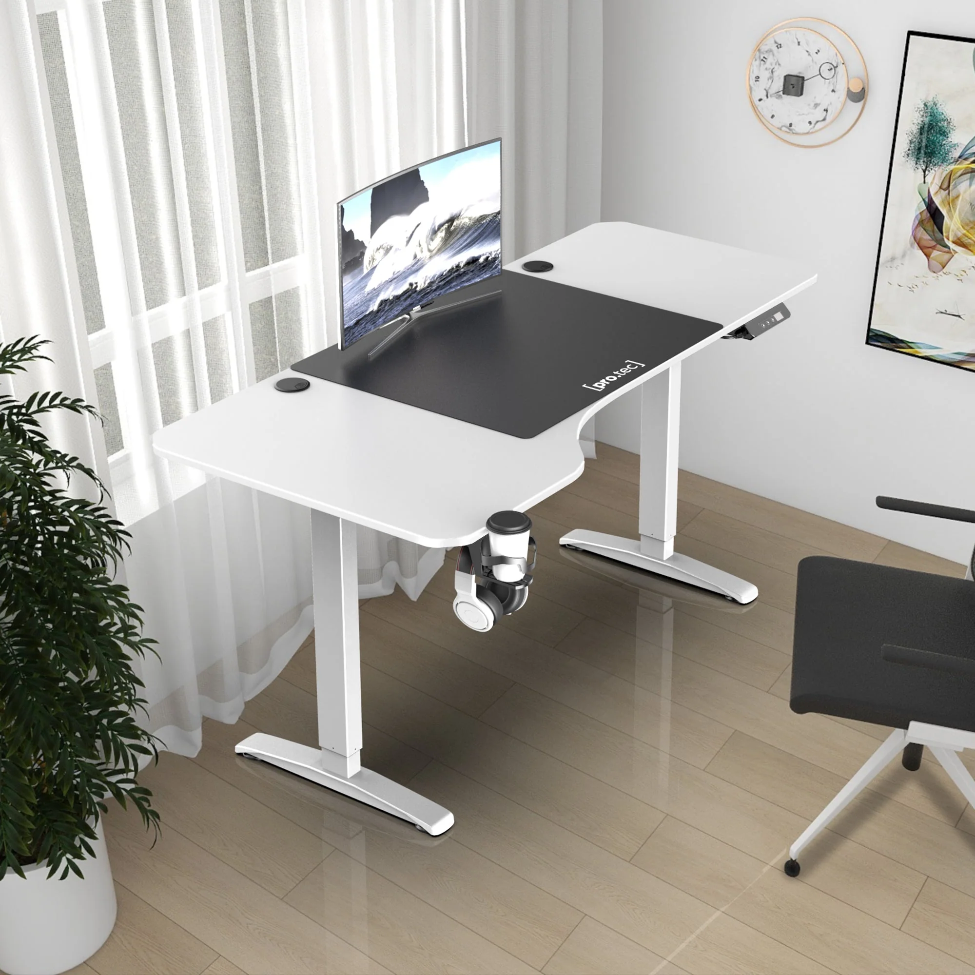 Höhenverstellbarer Tisch Oxnard elektrisch 160x75cm in versch. Farben [pro.tec] - Image 5