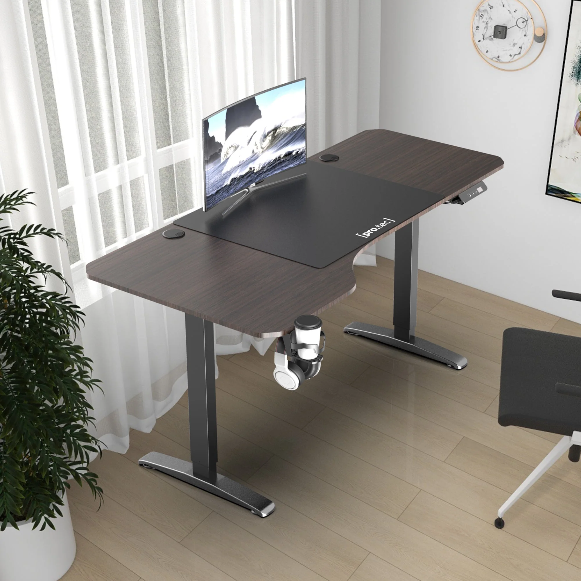 Höhenverstellbarer Tisch Oxnard elektrisch 160x75cm in versch. Farben [pro.tec] - Image 6