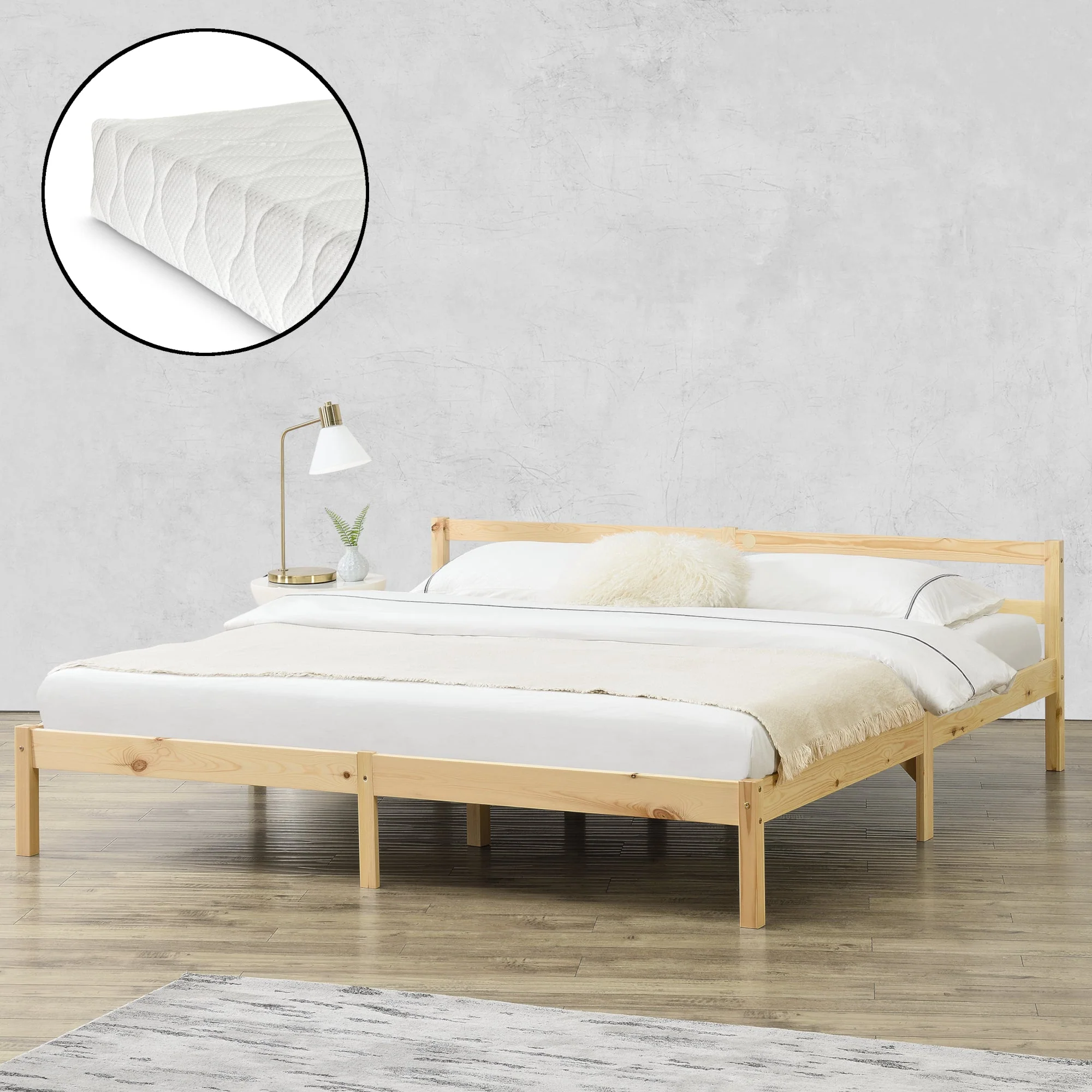 Holzbett Nakkila versch. Farben und Größen mit Kaltschaummatratze en.casa - Image 32