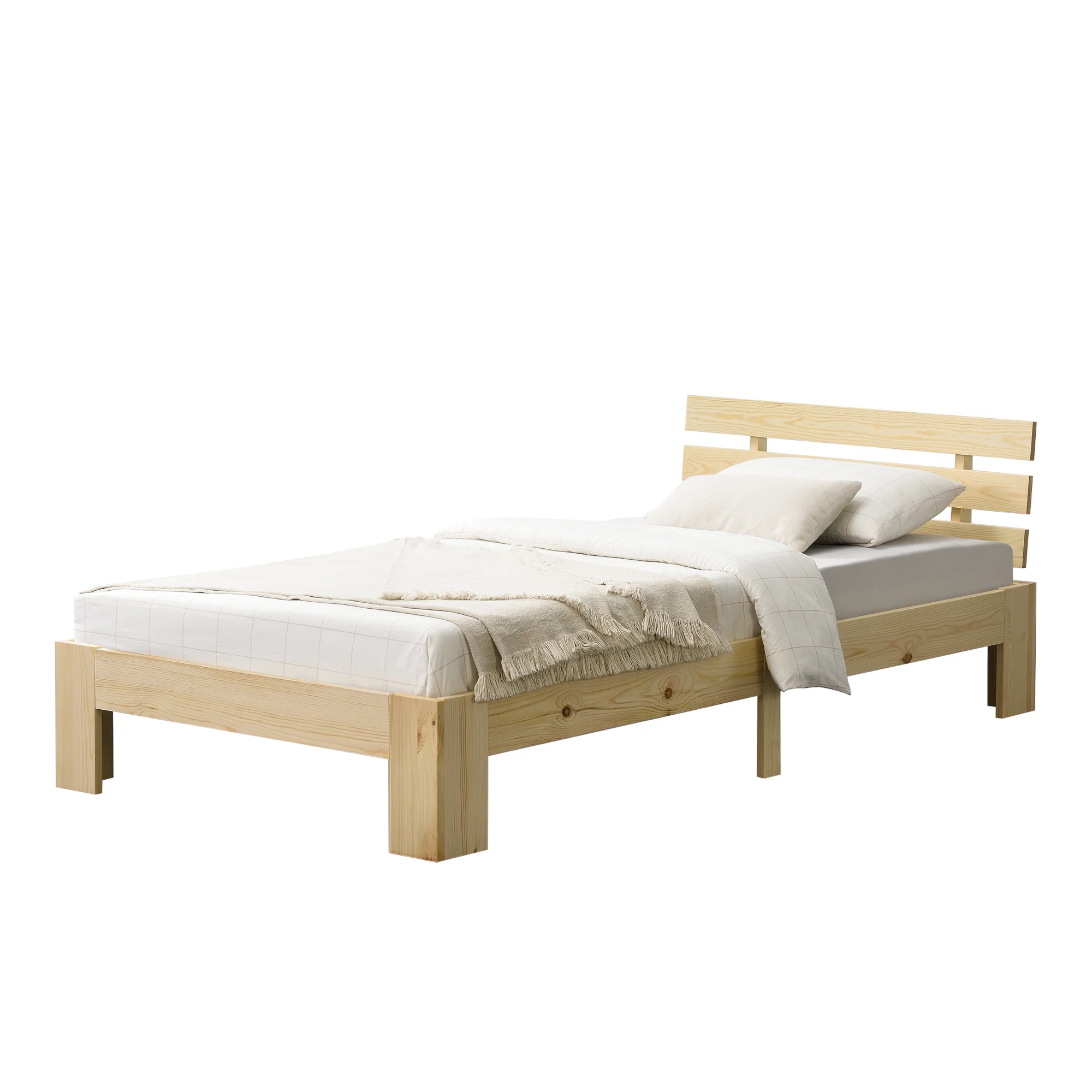 Holzbett Nivala mit Kopfteil versch. Farben und Größen en.casa