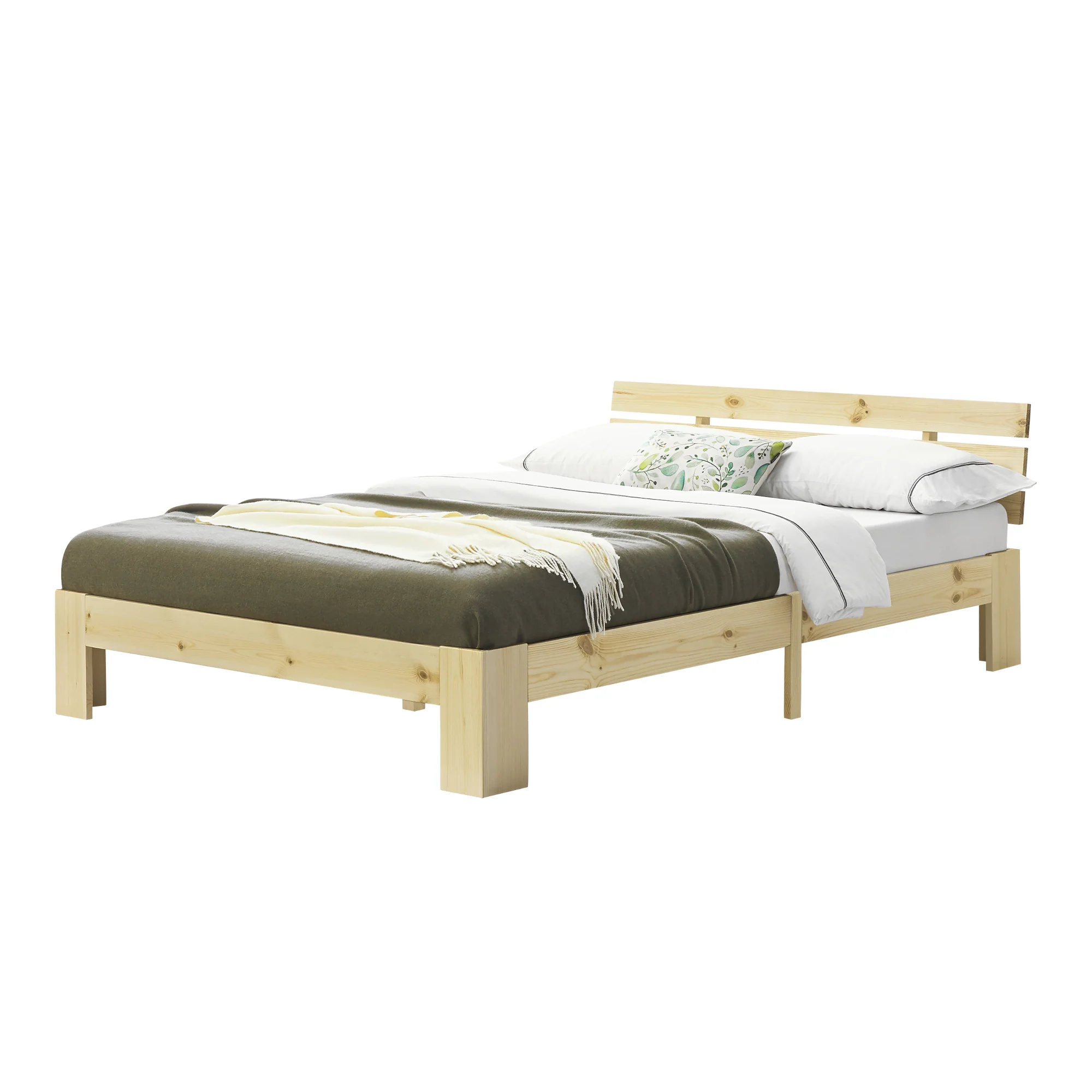 Holzbett Nivala mit Kopfteil versch. Farben und Größen en.casa - Image 15