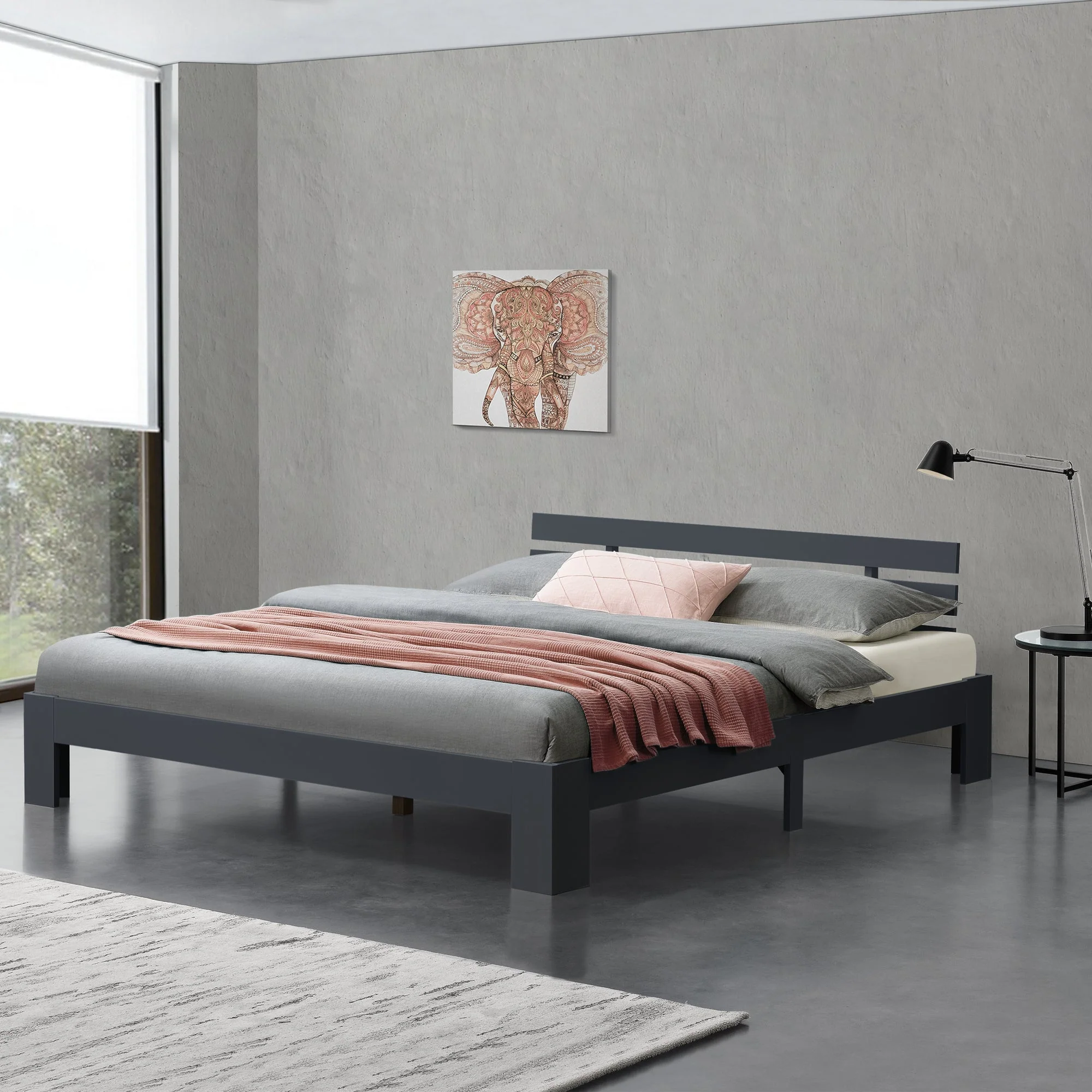Holzbett Nivala mit Kopfteil versch. Farben und Größen en.casa - Image 20