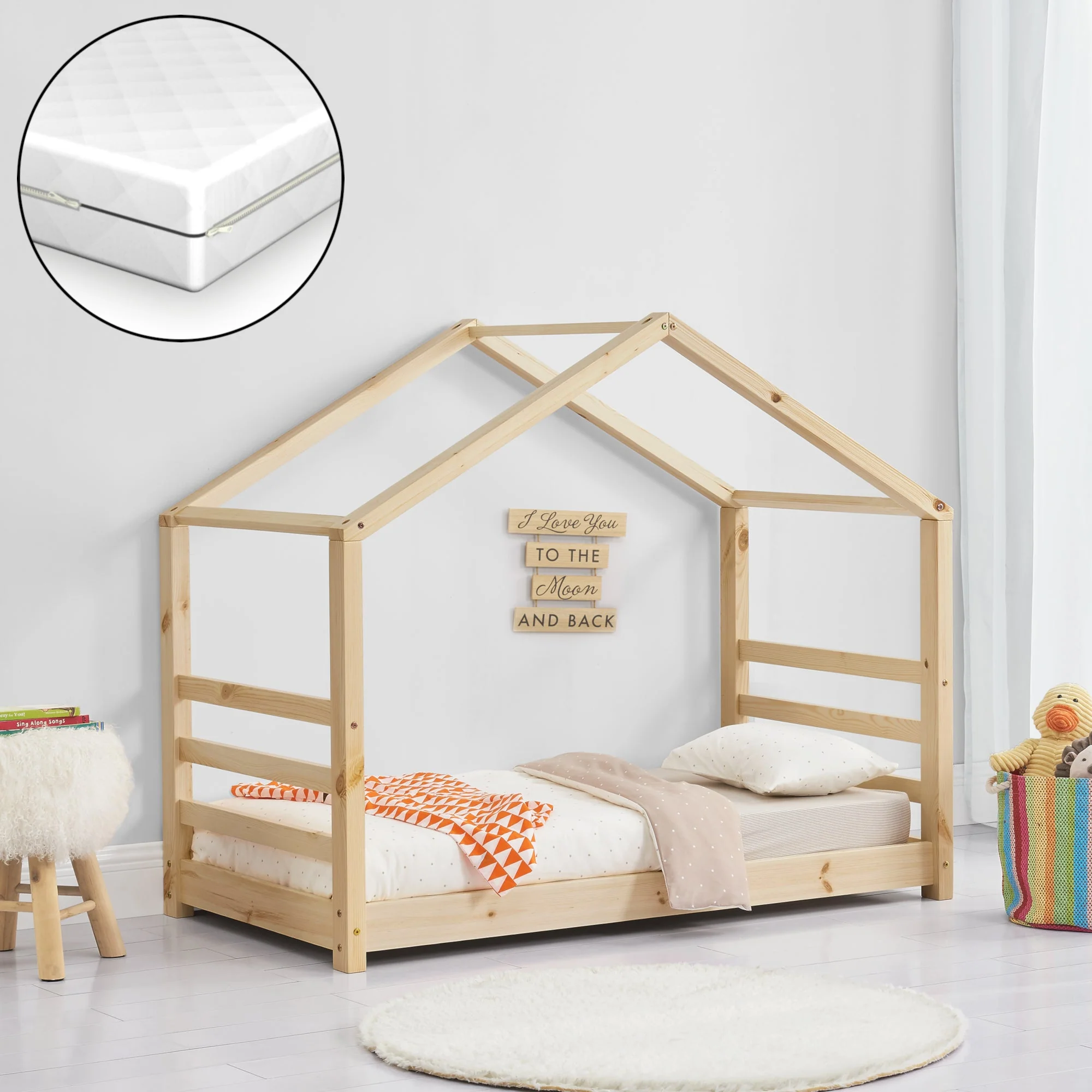 Kinderbett Haus mit Zaun in versch. Farben und Größen en.casa - Image 11