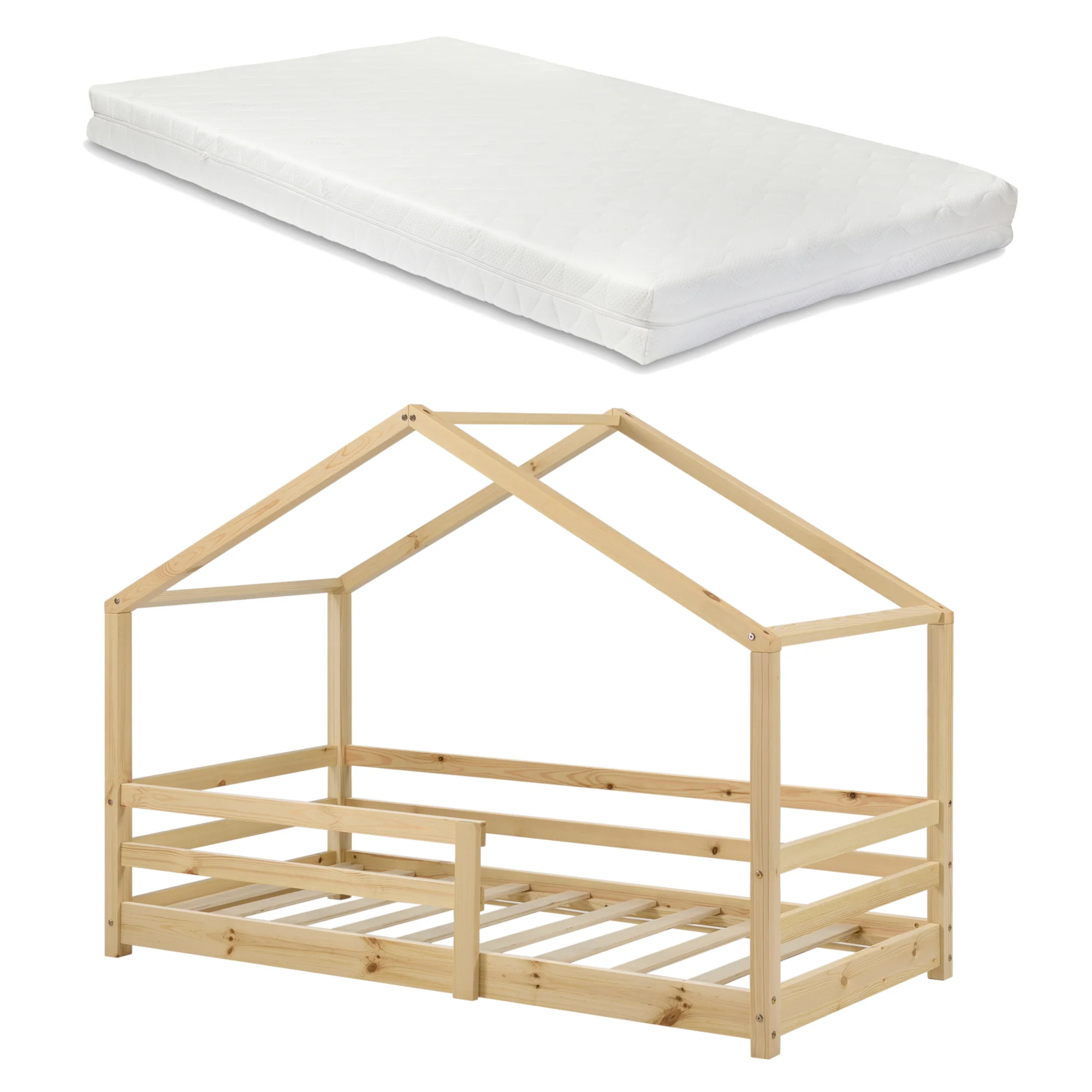 Kinderbett Knätten mit Matratze und Rausfallschutz in versch. Größen und Farben [en.casa] - Image 4