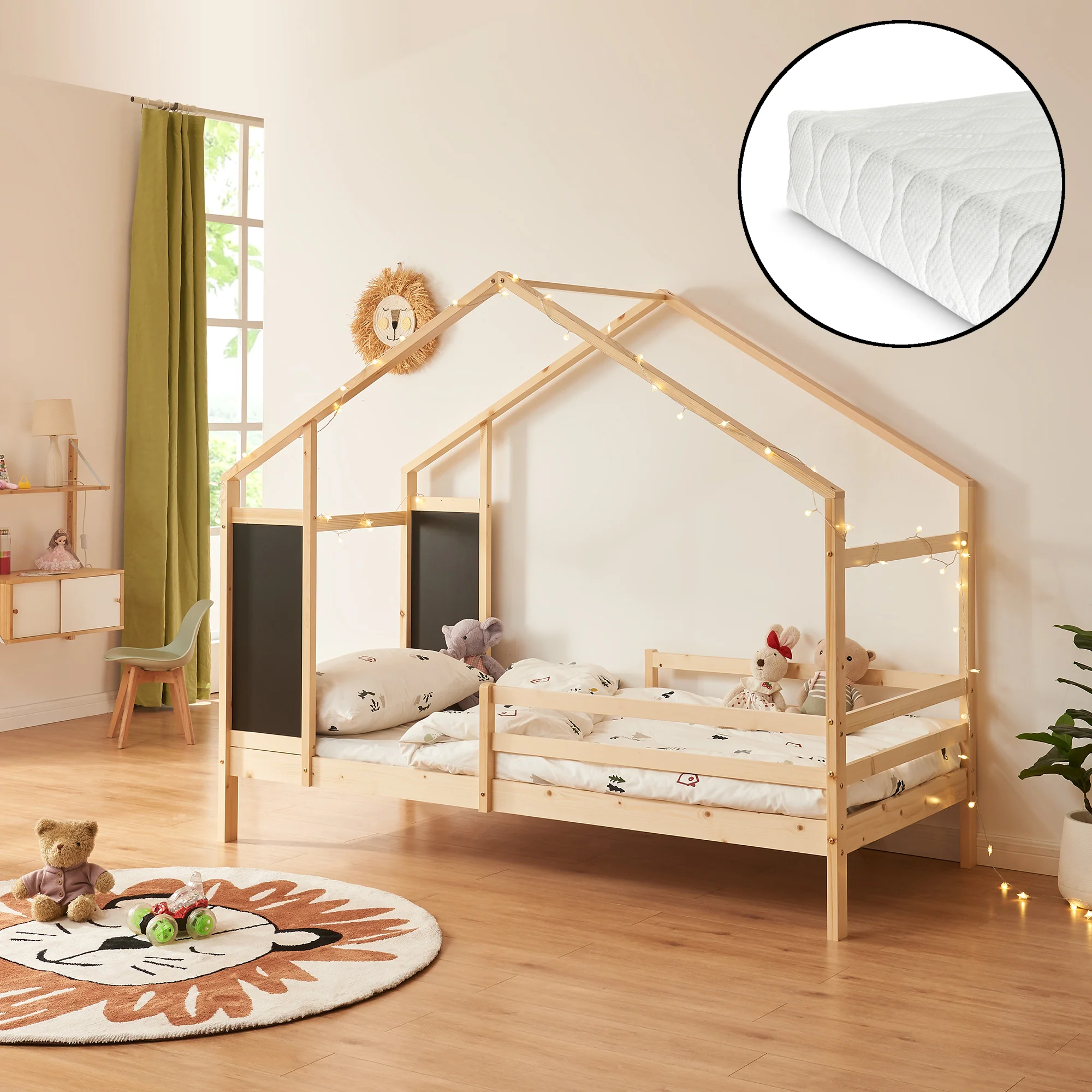 Kinderbett Lorenskog mit Matratze 90x200 cm in versch. Farben [en.casa] - Image 3