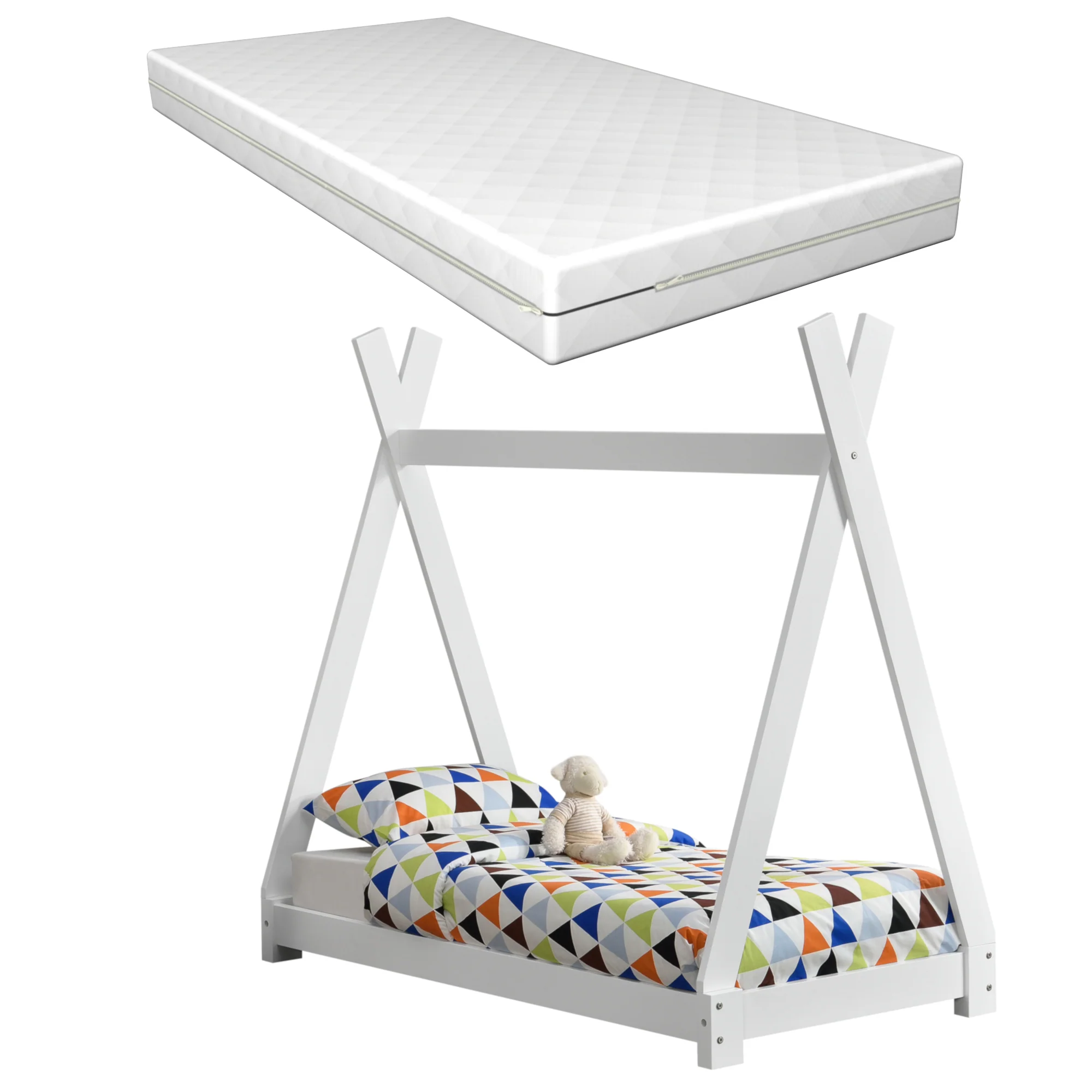 Kinderbett Onejda mit Kaltschaummatratze in versch. Größen und Farben [en.casa] - Image 3
