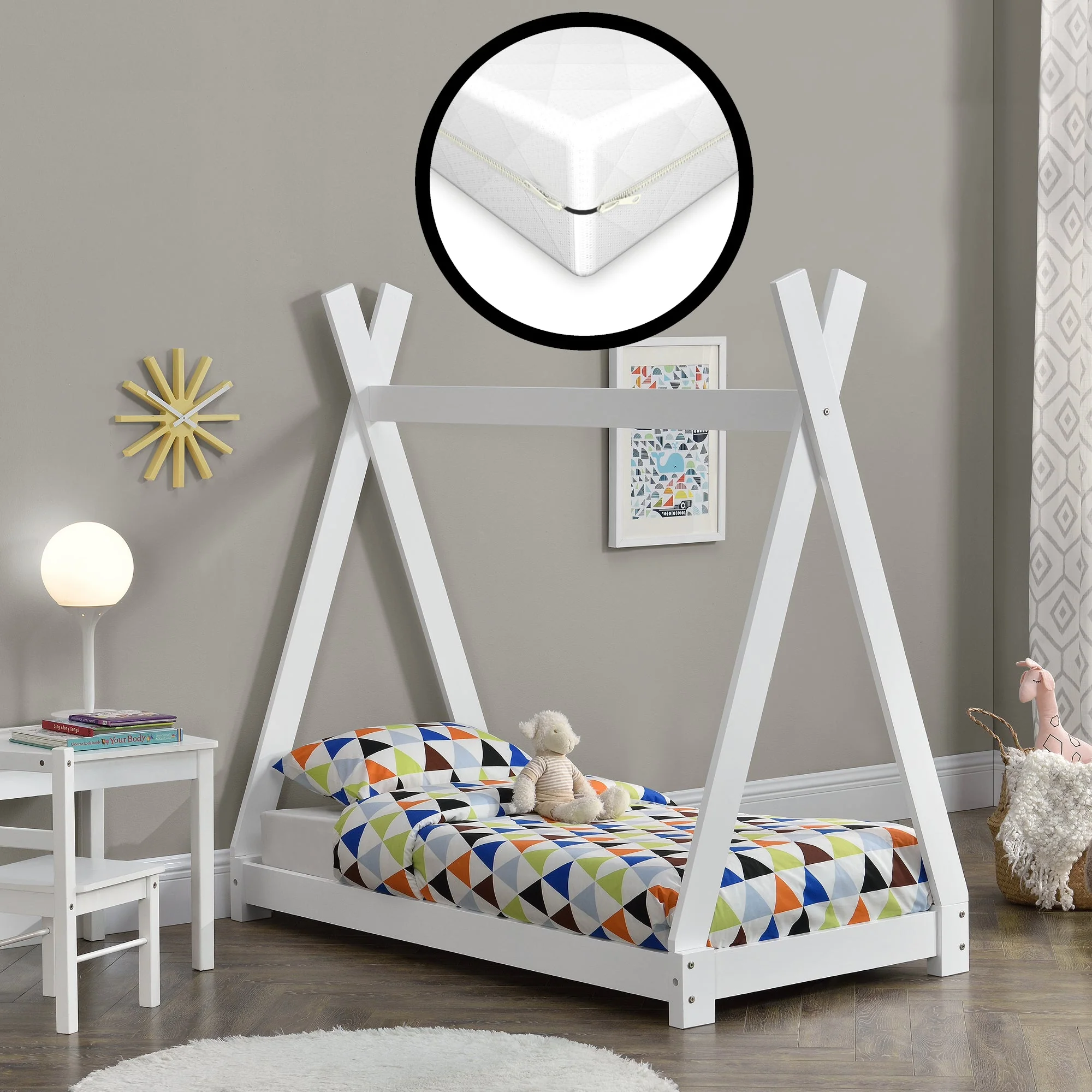 Kinderbett Onejda mit Kaltschaummatratze in versch. Größen und Farben [en.casa] - Image 7