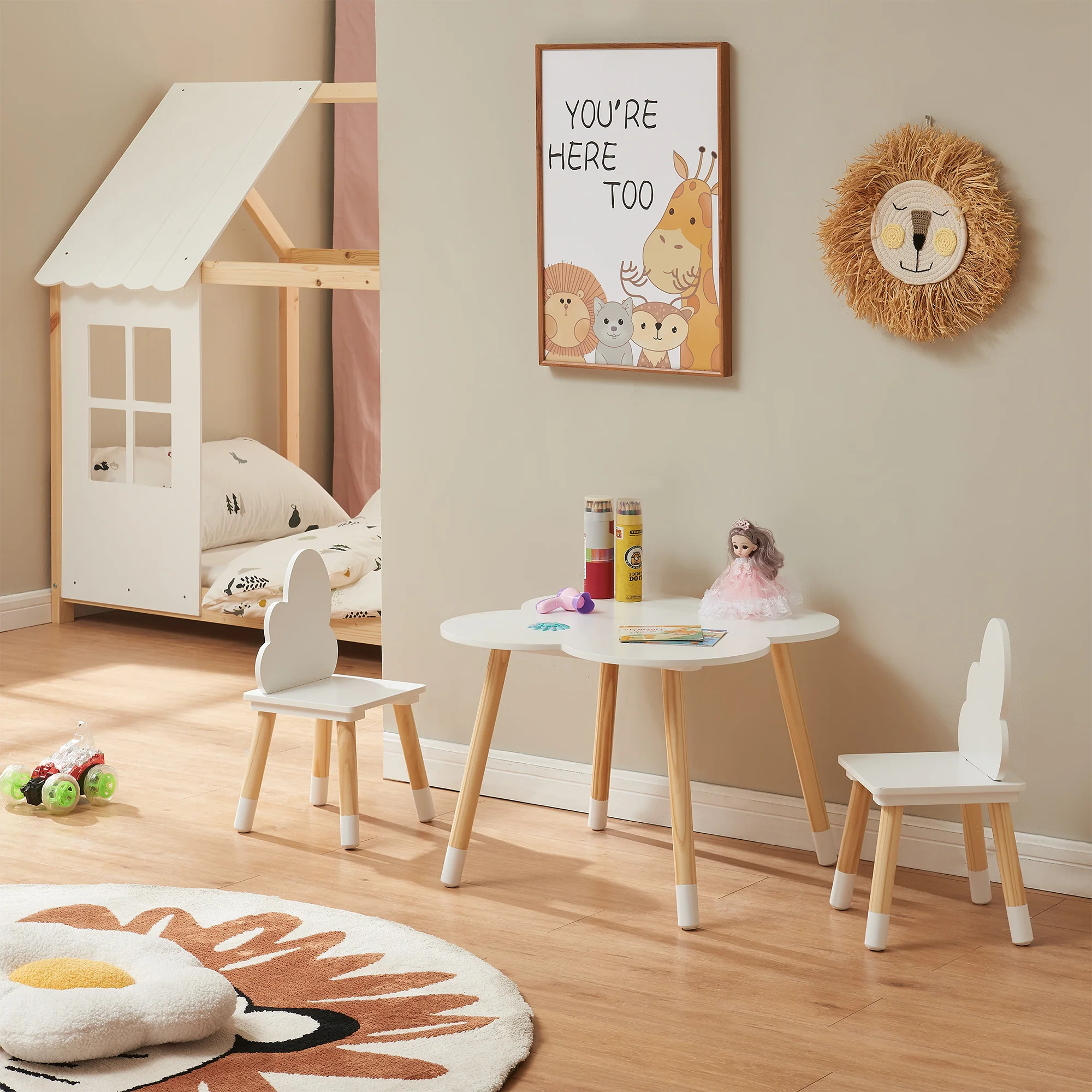 Kindersitzgruppe Epim mit Wolkendesign [en.casa] - Image 3