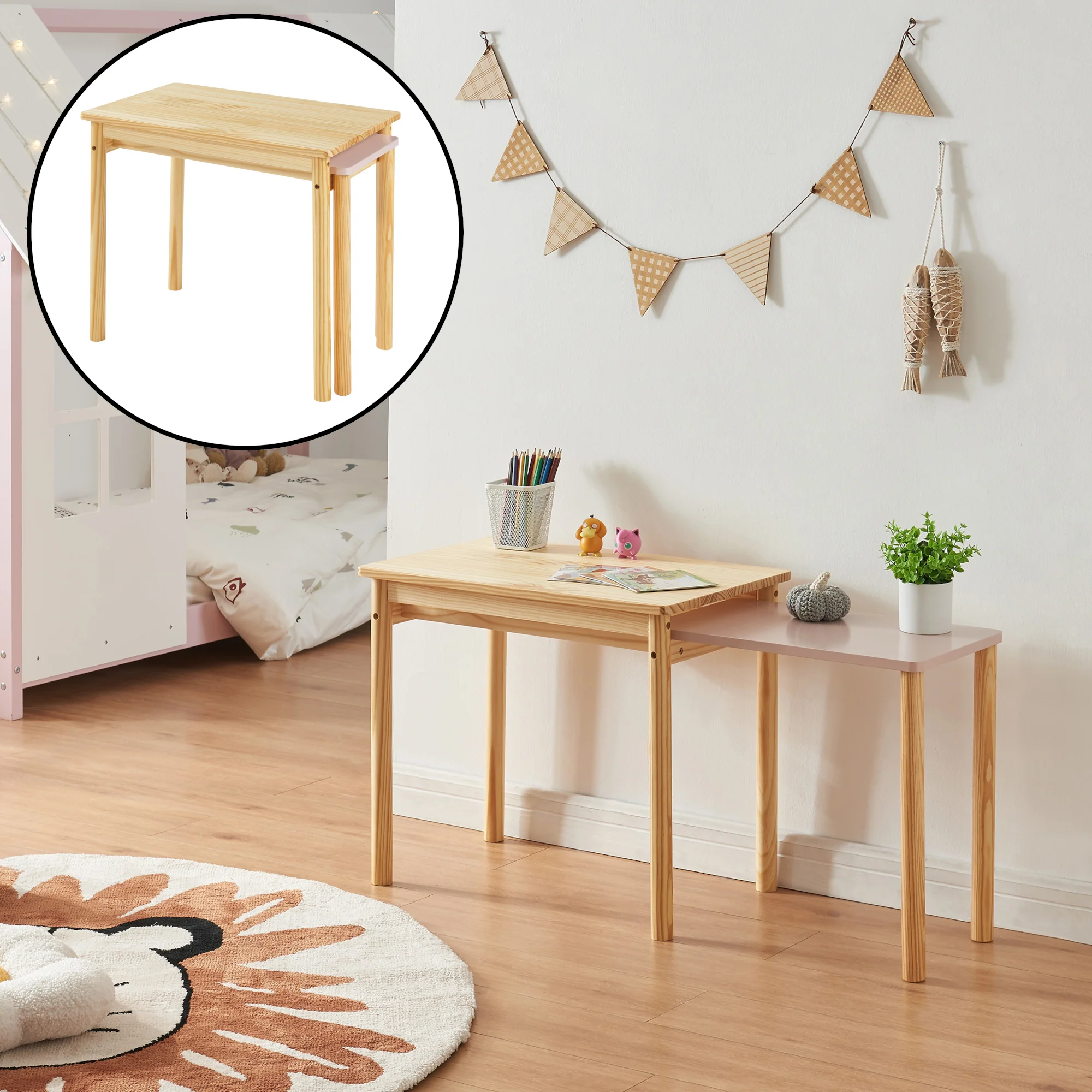 Kindertisch Skellefteå 60x38x52 cm [en.casa] - Image 2