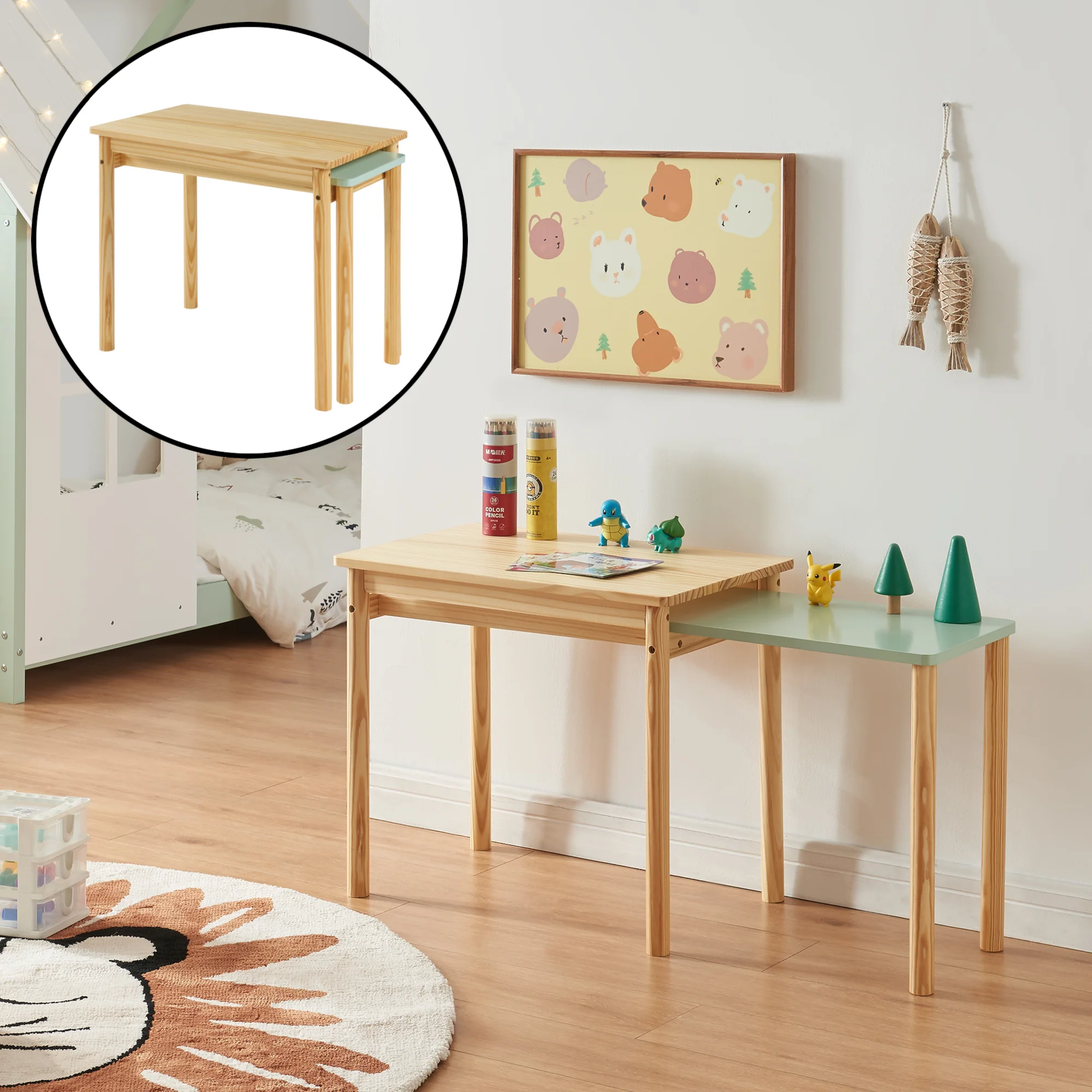 Kindertisch Skellefteå 60x38x52 cm [en.casa] - Image 3