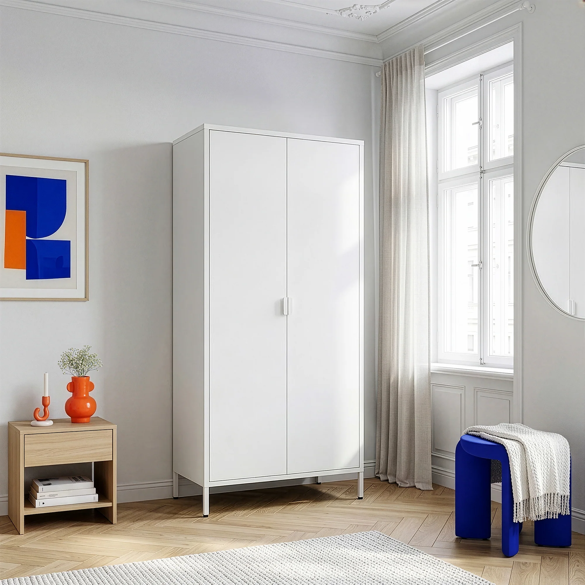 Kleiderschrank Esteli 170x80x45 cm Stahl [en.casa] - Image 3
