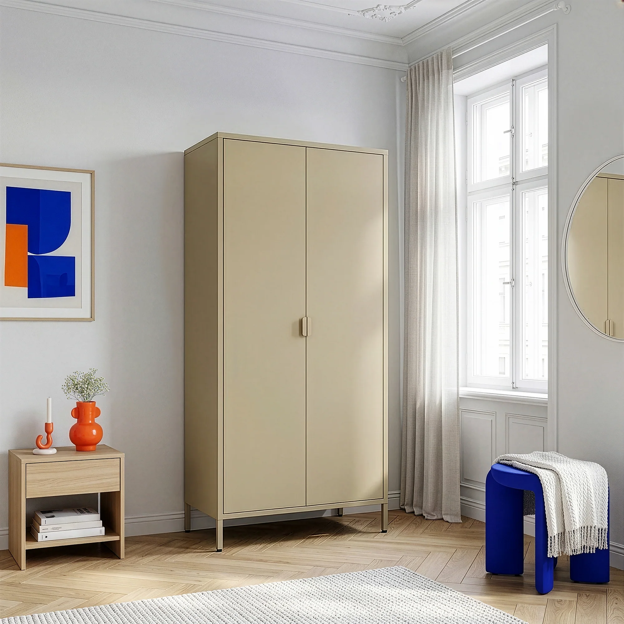 Kleiderschrank Esteli 170x80x45 cm Stahl [en.casa] - Image 4