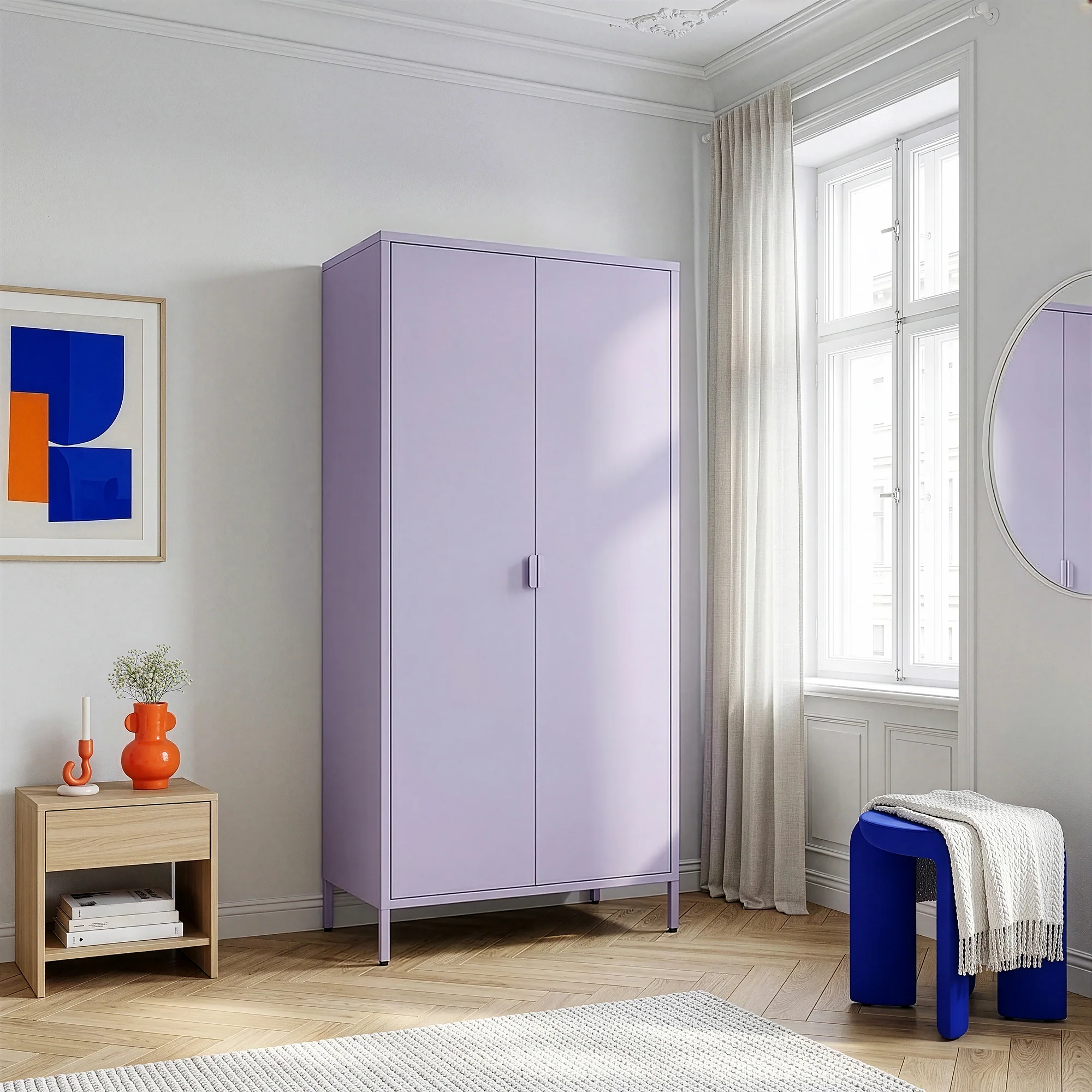 Kleiderschrank Esteli 170x80x45 cm Stahl [en.casa] - Image 7