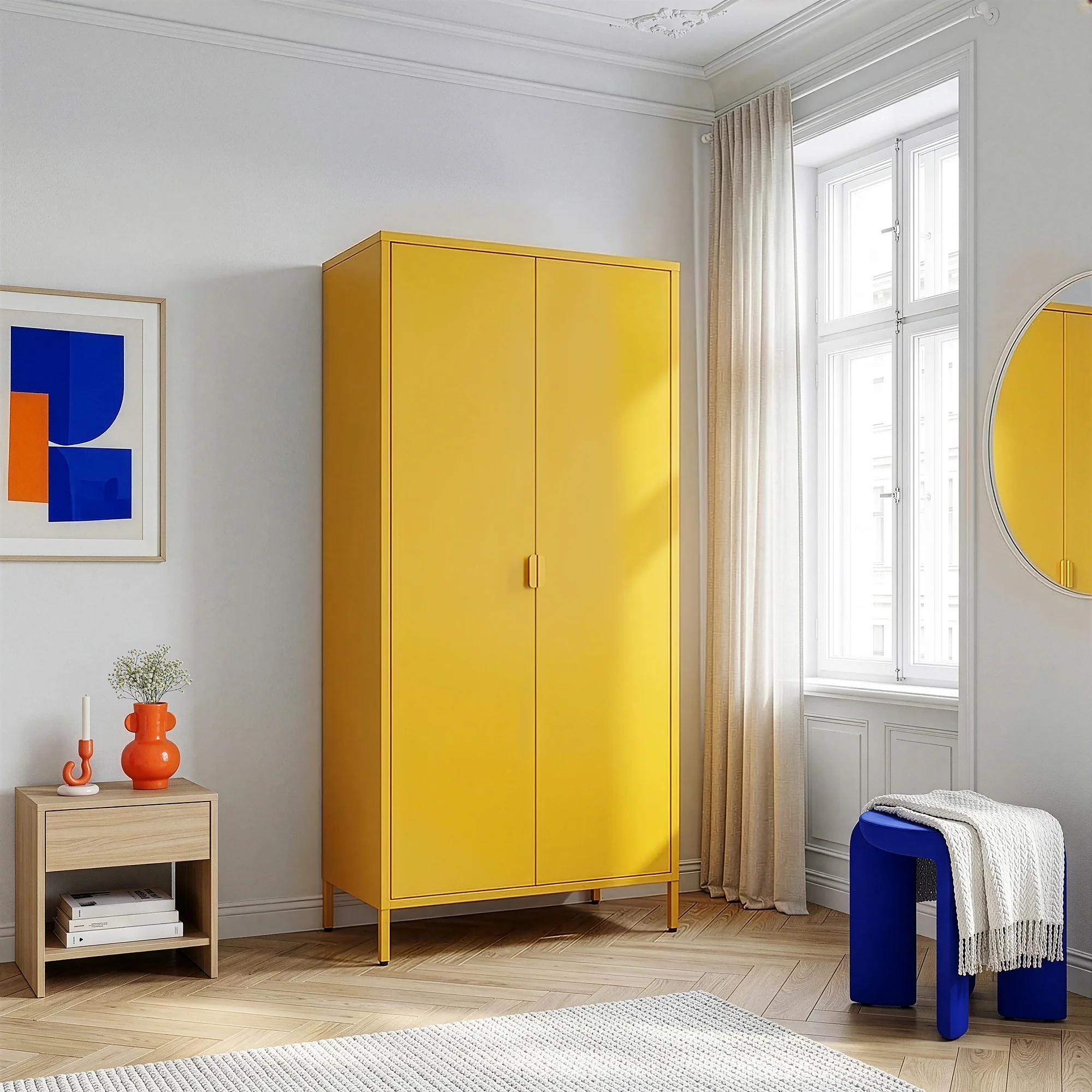 Kleiderschrank Esteli 170x80x45 cm Stahl [en.casa] - Image 8