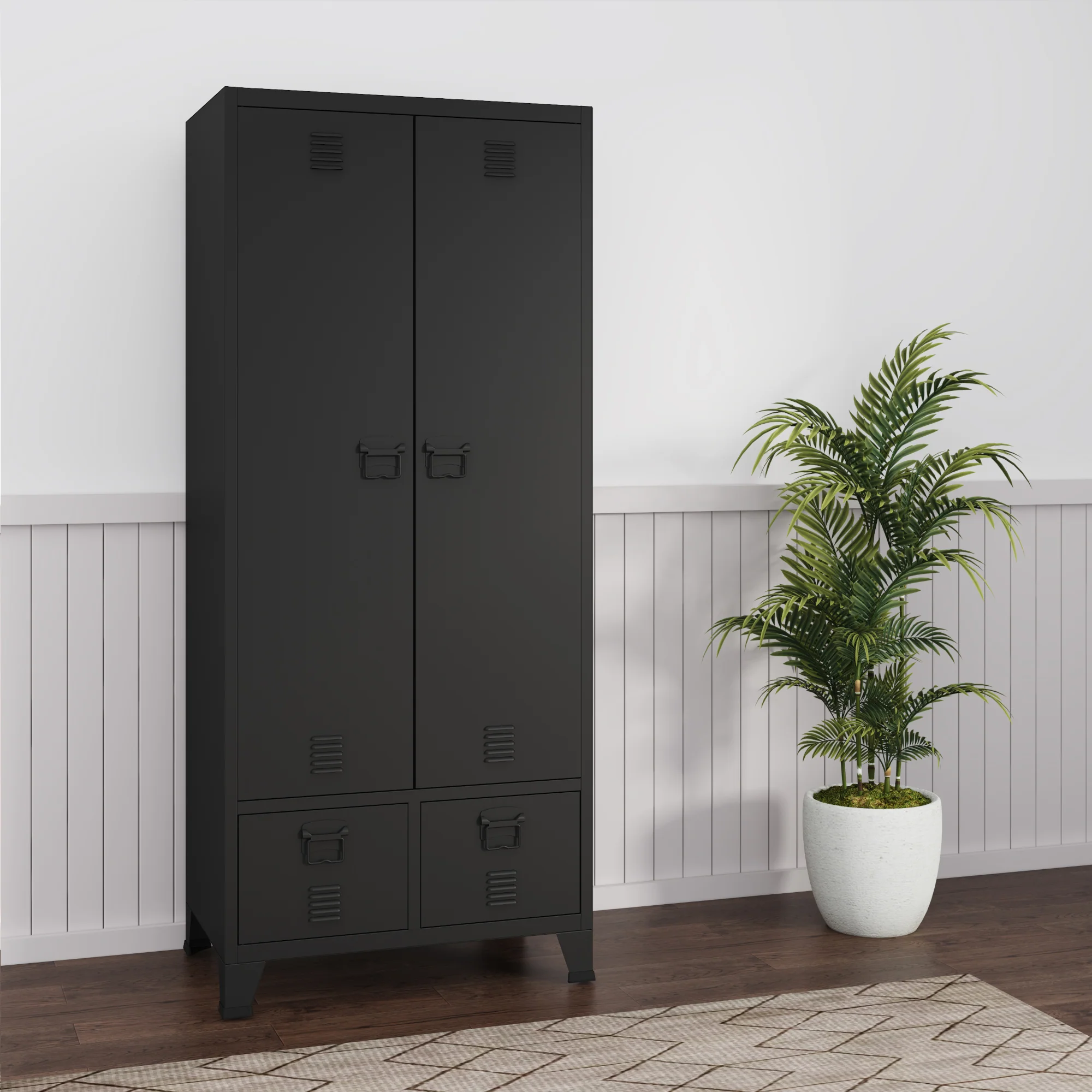 Kleiderschrank Hankasalmi 180x90x40 cm in versch. Farben [en.casa] - Image 4