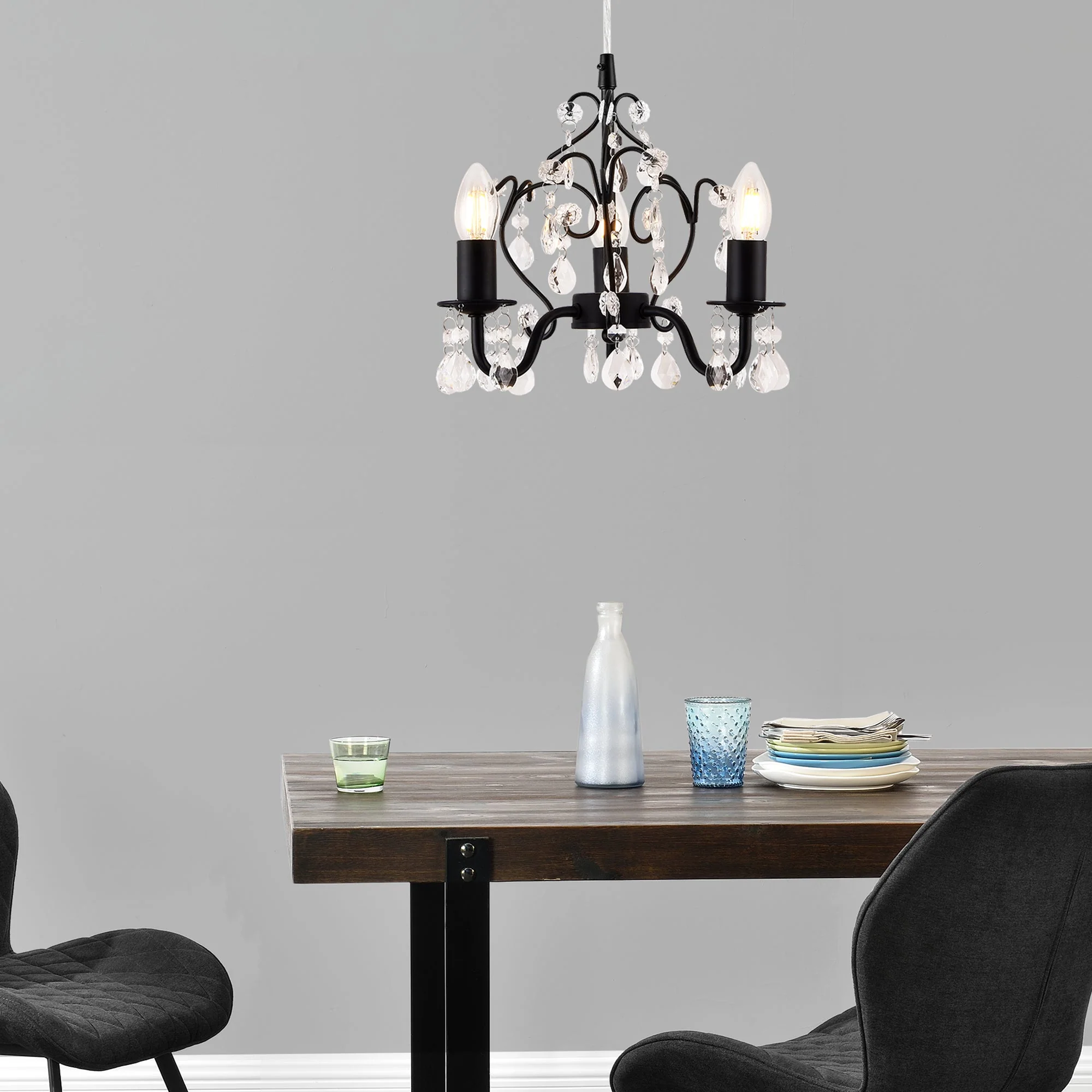 Kronleuchter Luzern 140 cm dreiflammig E14 in versch. Farben Metall Kunststoff lux.pro - Image 4